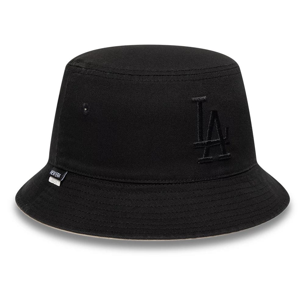 LA Dodgers MLB Black & Beige Reversible Bucket Hat