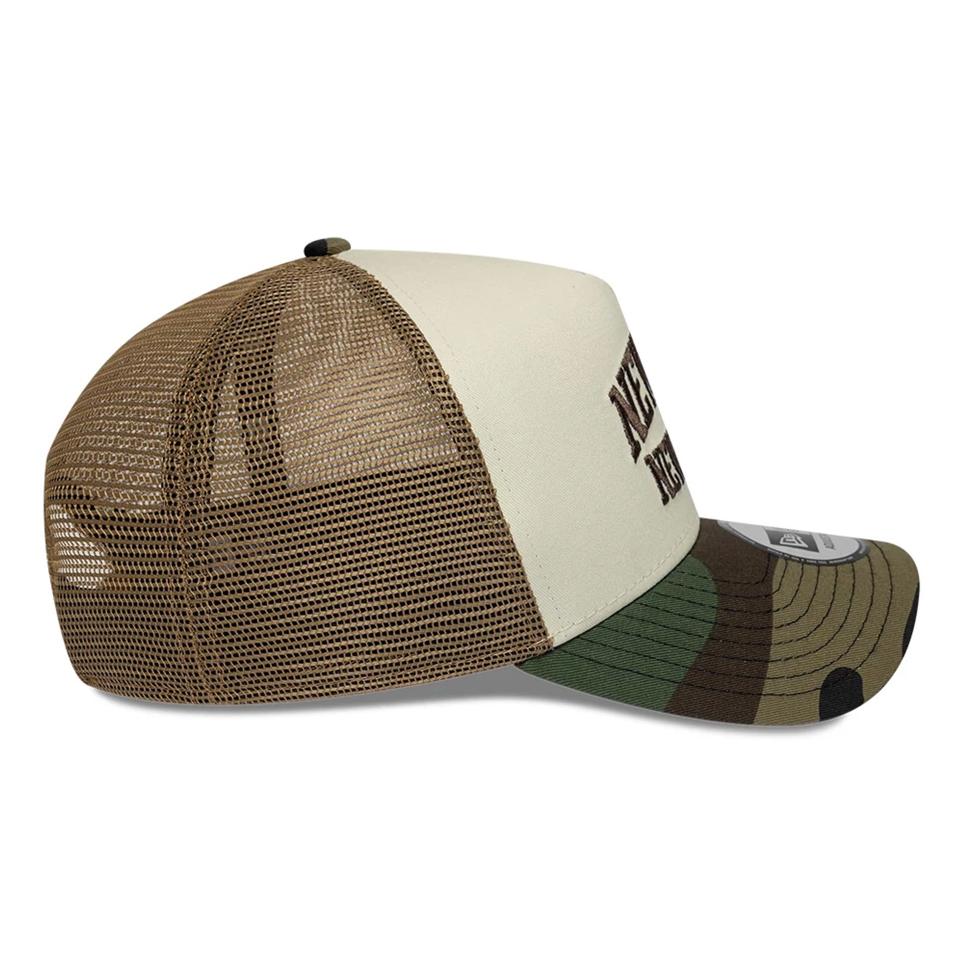 New Era Collegiate Beige 9FORTY A-Frame Trucker Adjustable Cap