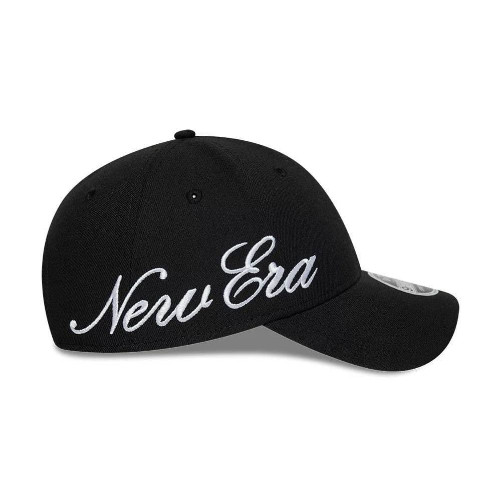 New Era Big Script Black 9FORTY Stretch Snap Adjustable Cap