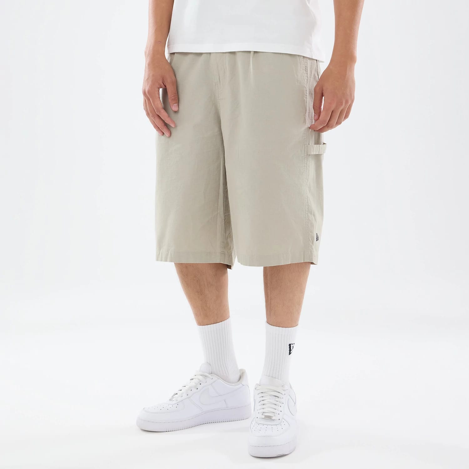 New Era Canvas Beige Bermuda Shorts
