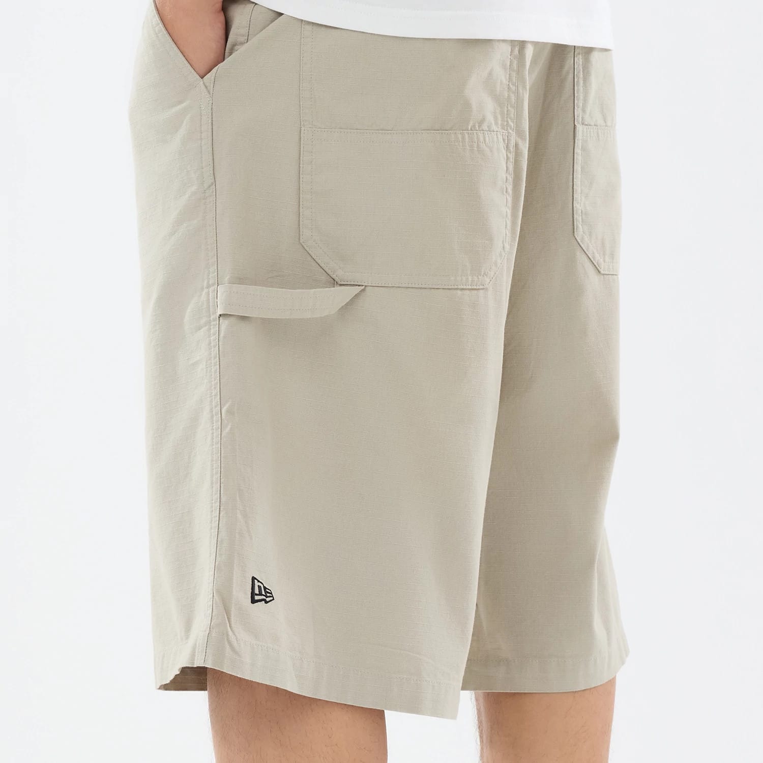 New Era Canvas Beige Bermuda Shorts