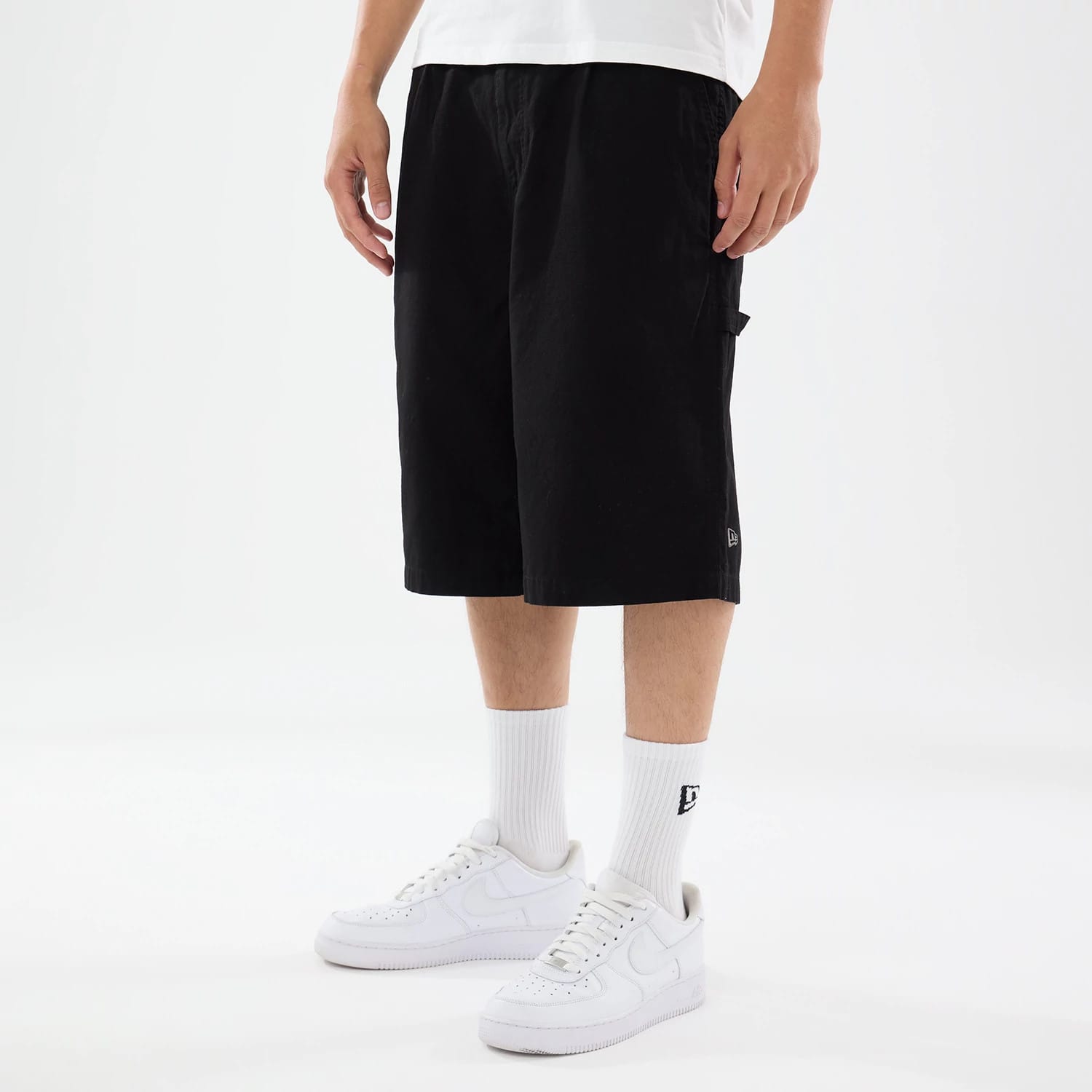 New Era Canvas Black Bermuda Shorts