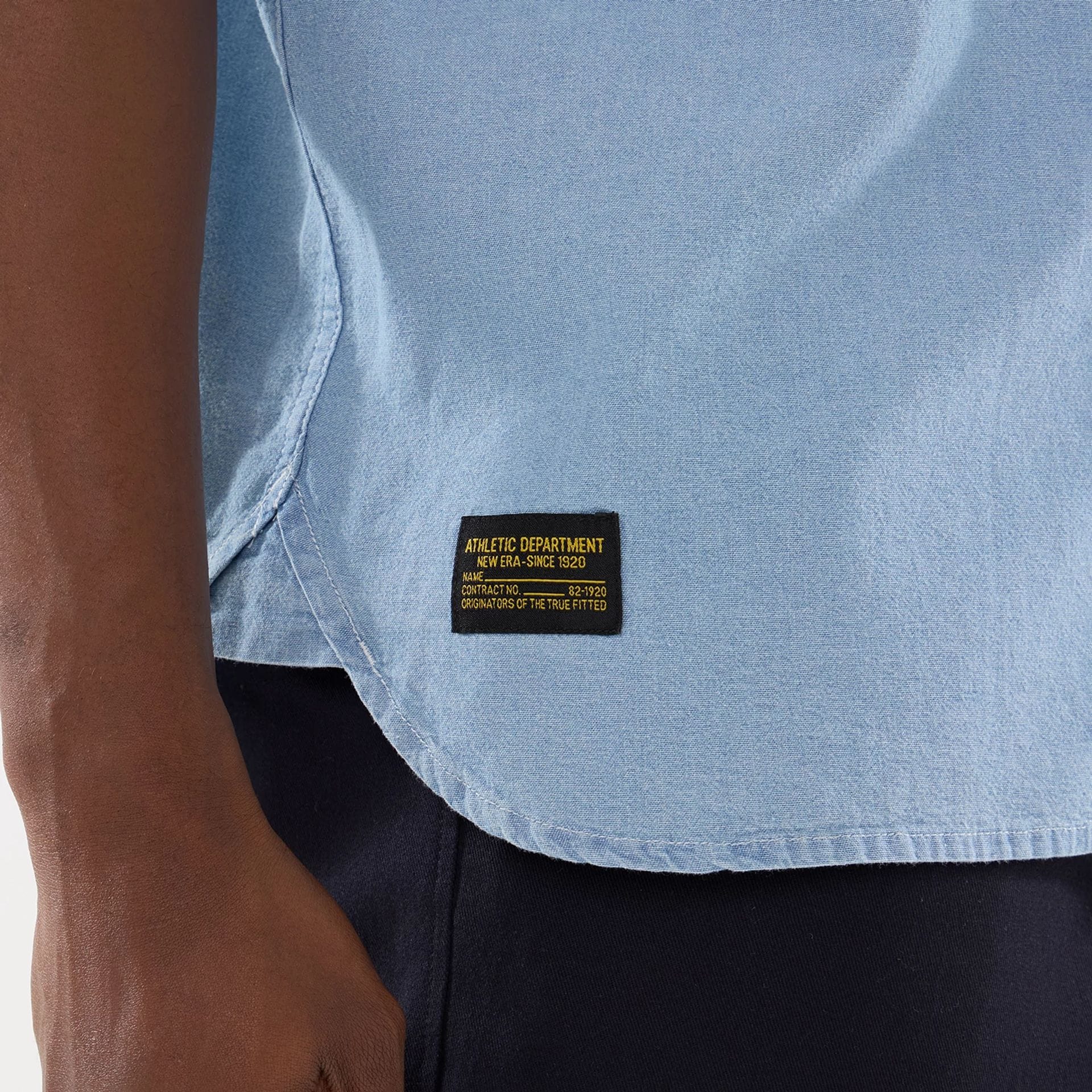 New Era Originators Chambray Bright Blue Short Sleeve Shirt