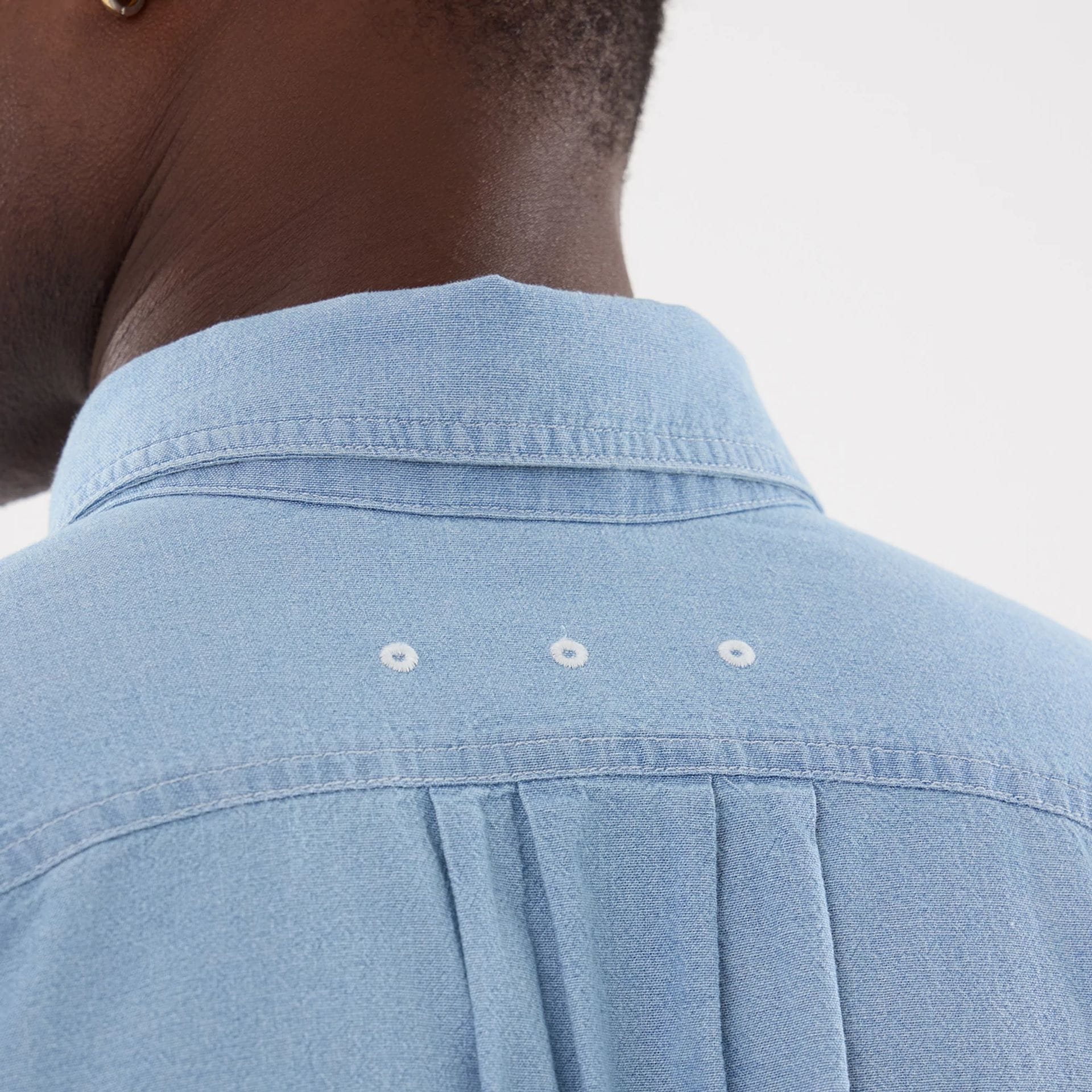 New Era Originators Chambray Bright Blue Short Sleeve Shirt