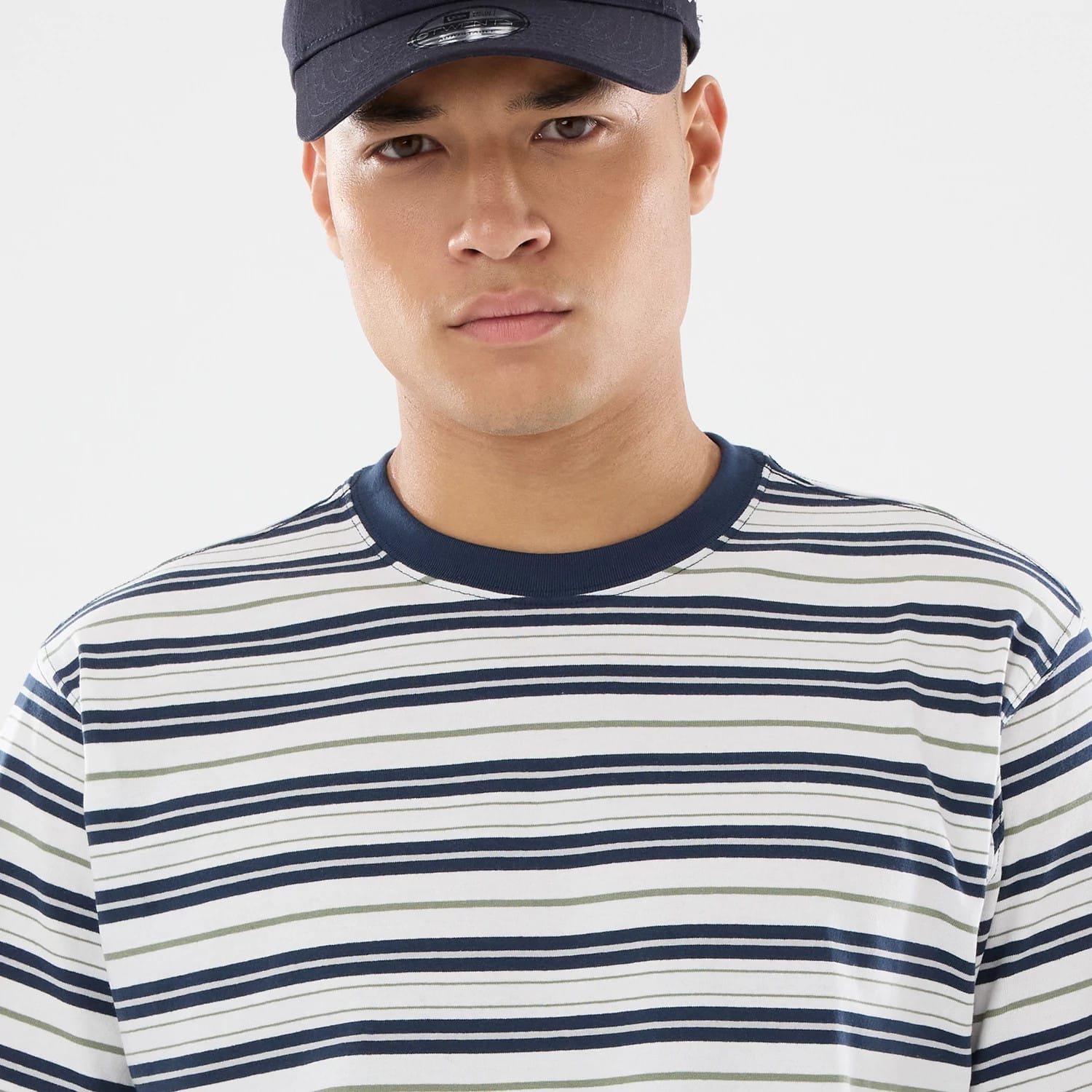 New Era Boarder Stripe White T-Shirt