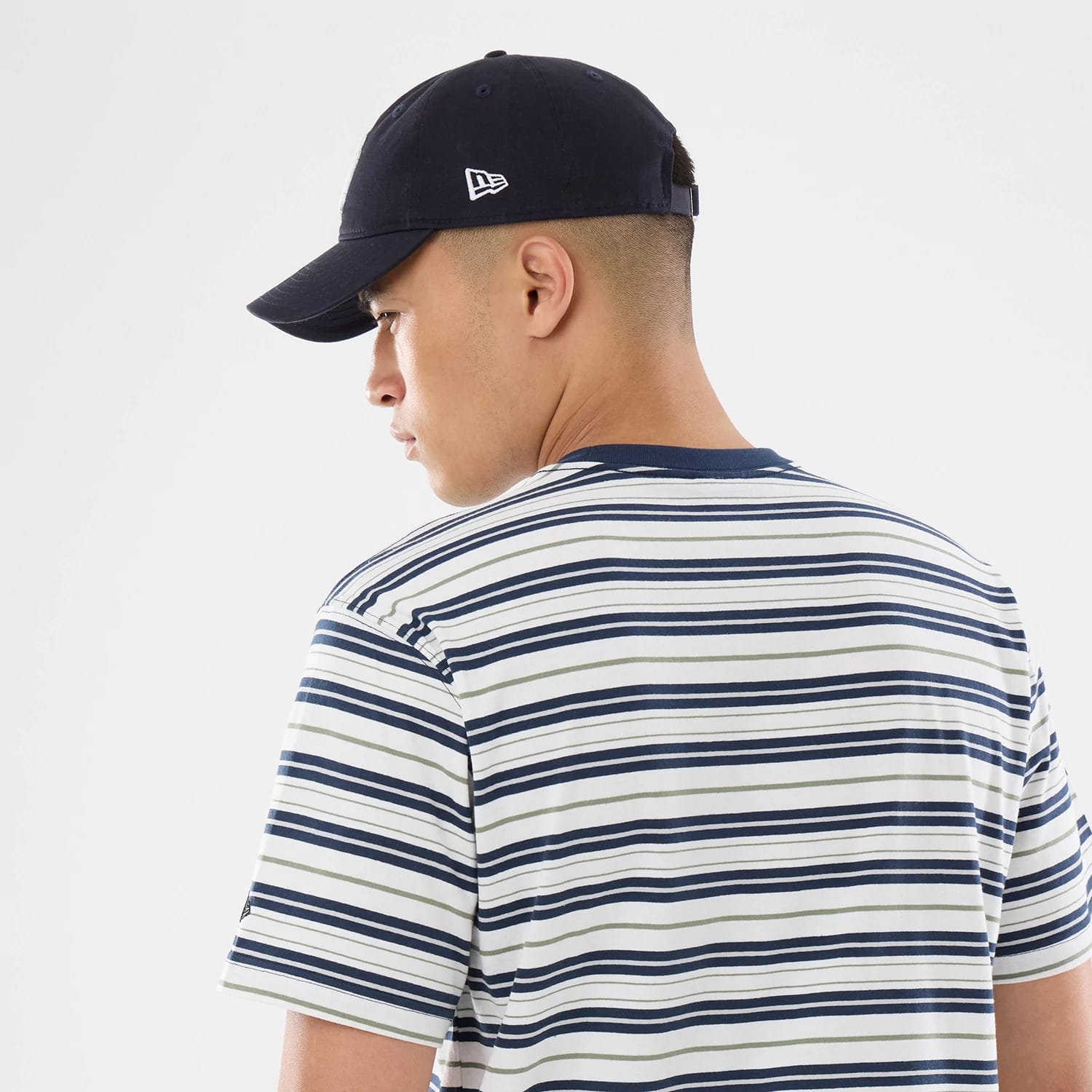 New Era Boarder Stripe White T-Shirt