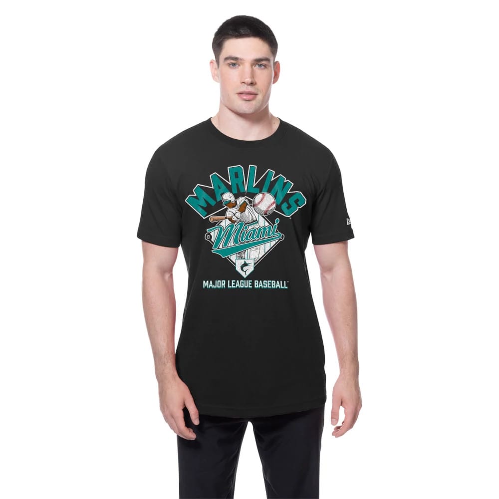 Miami Marlins MLB Batting Practice Black T-Shirt