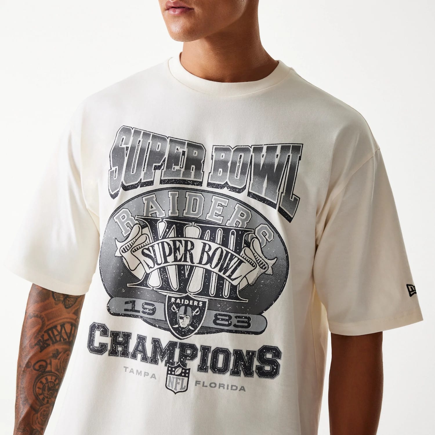 Las Vegas Raiders NFL Super Bowl Open White Oversized T-Shirt