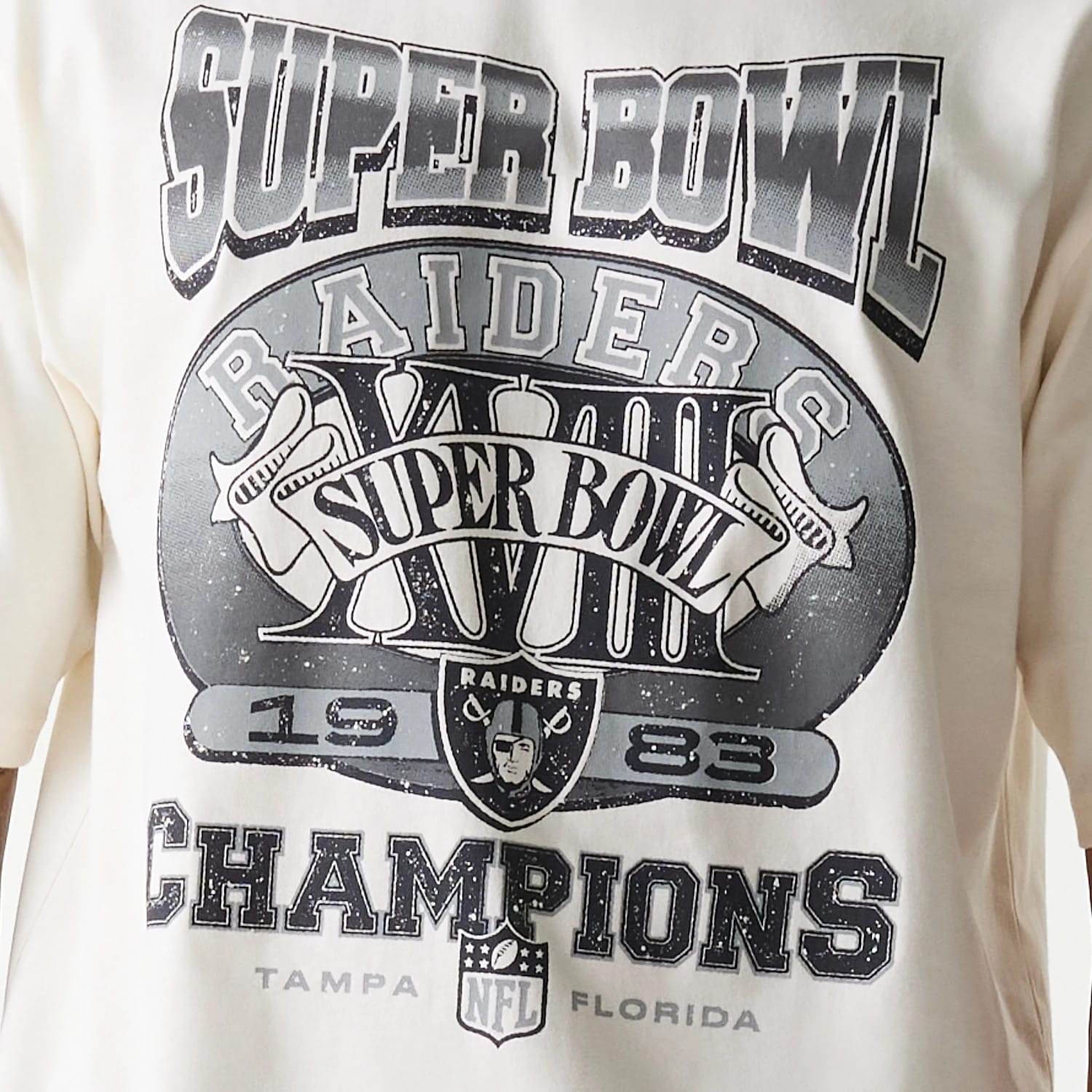 Las Vegas Raiders NFL Super Bowl Open White Oversized T-Shirt