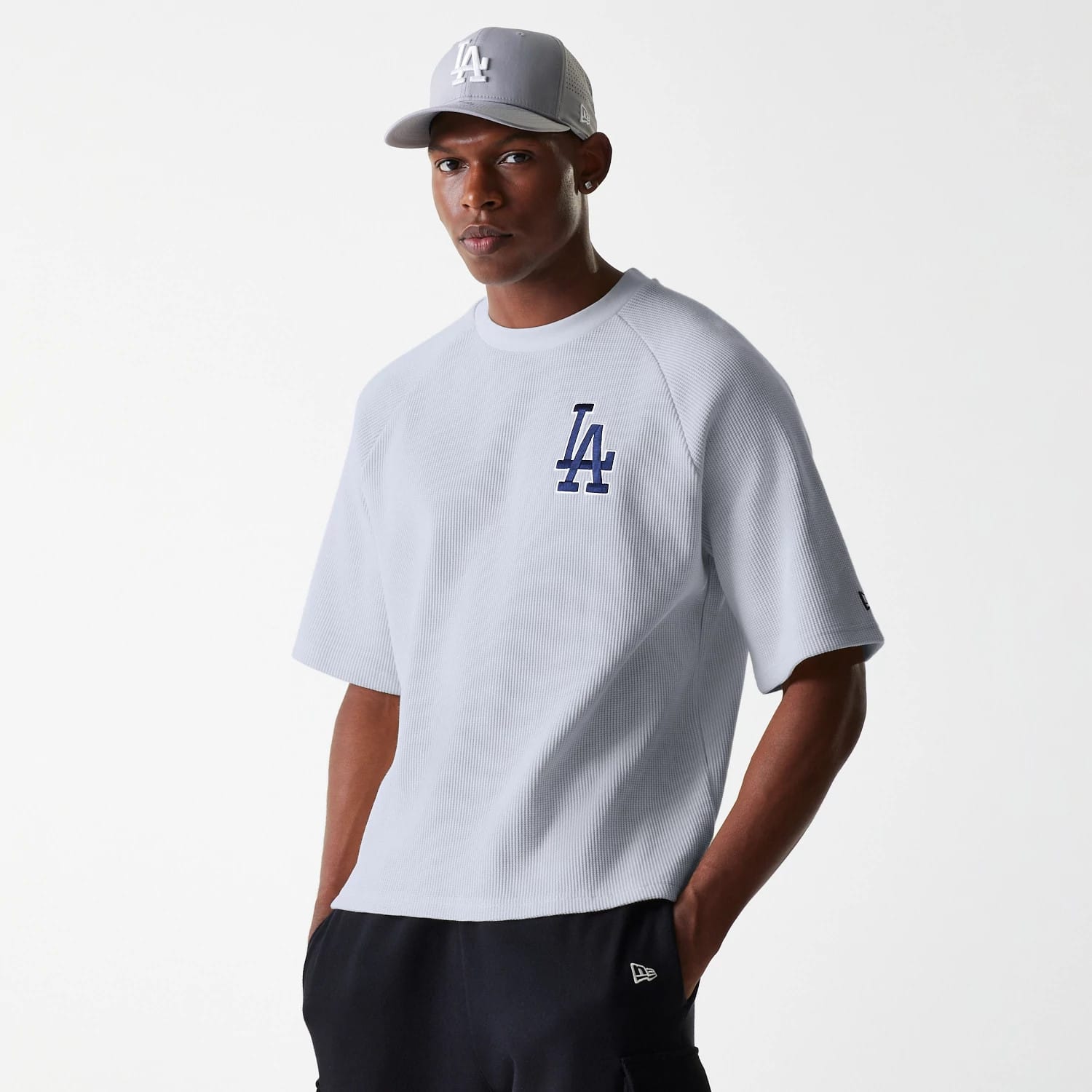 LA Dodgers MLB Waffle Grey Oversized T-Shirt