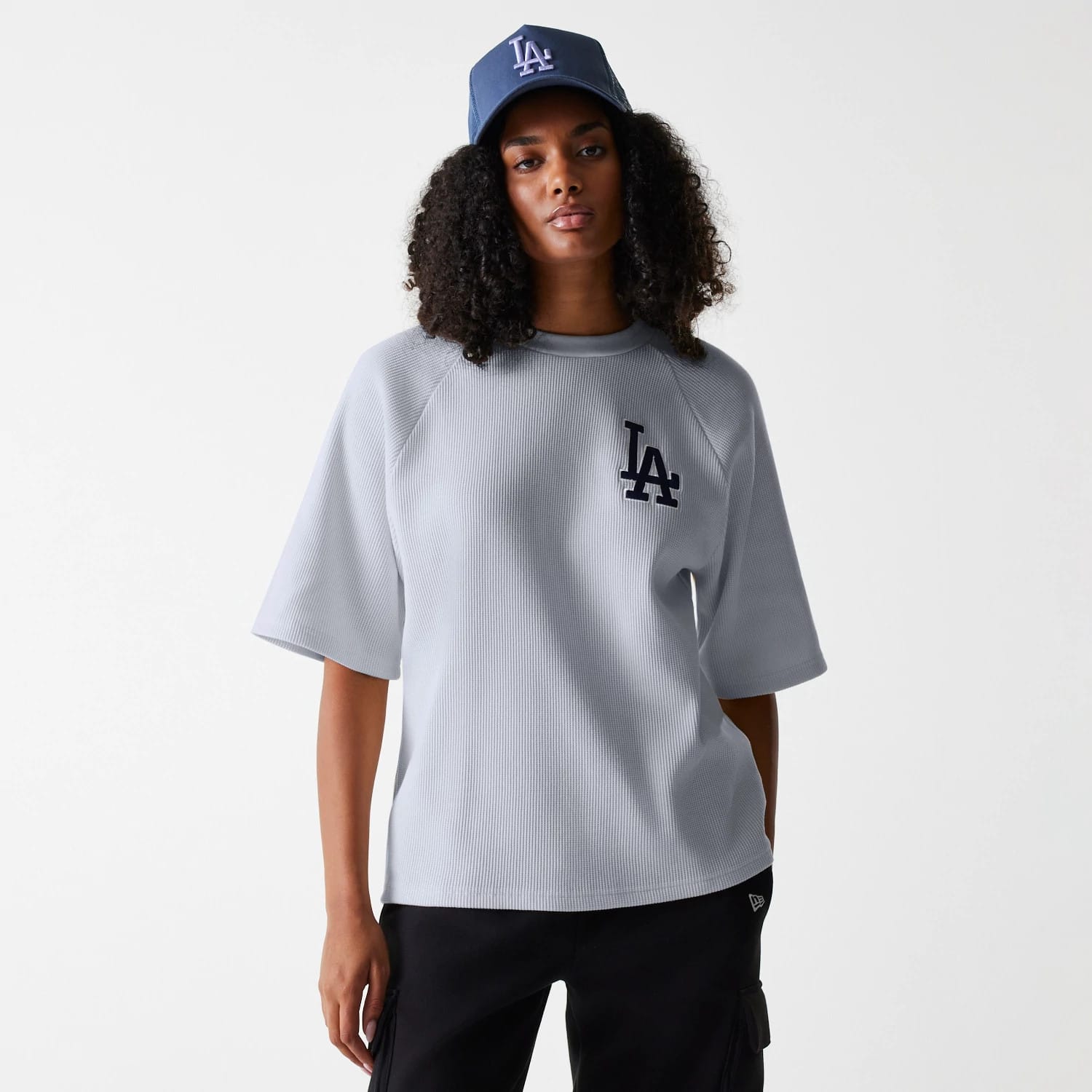 LA Dodgers MLB Waffle Grey Oversized T-Shirt