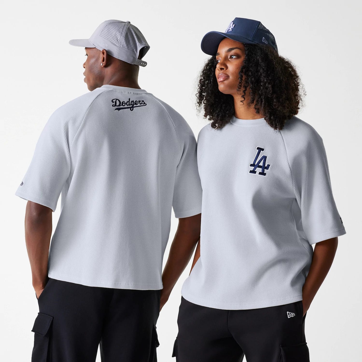 LA Dodgers MLB Waffle Grey Oversized T-Shirt