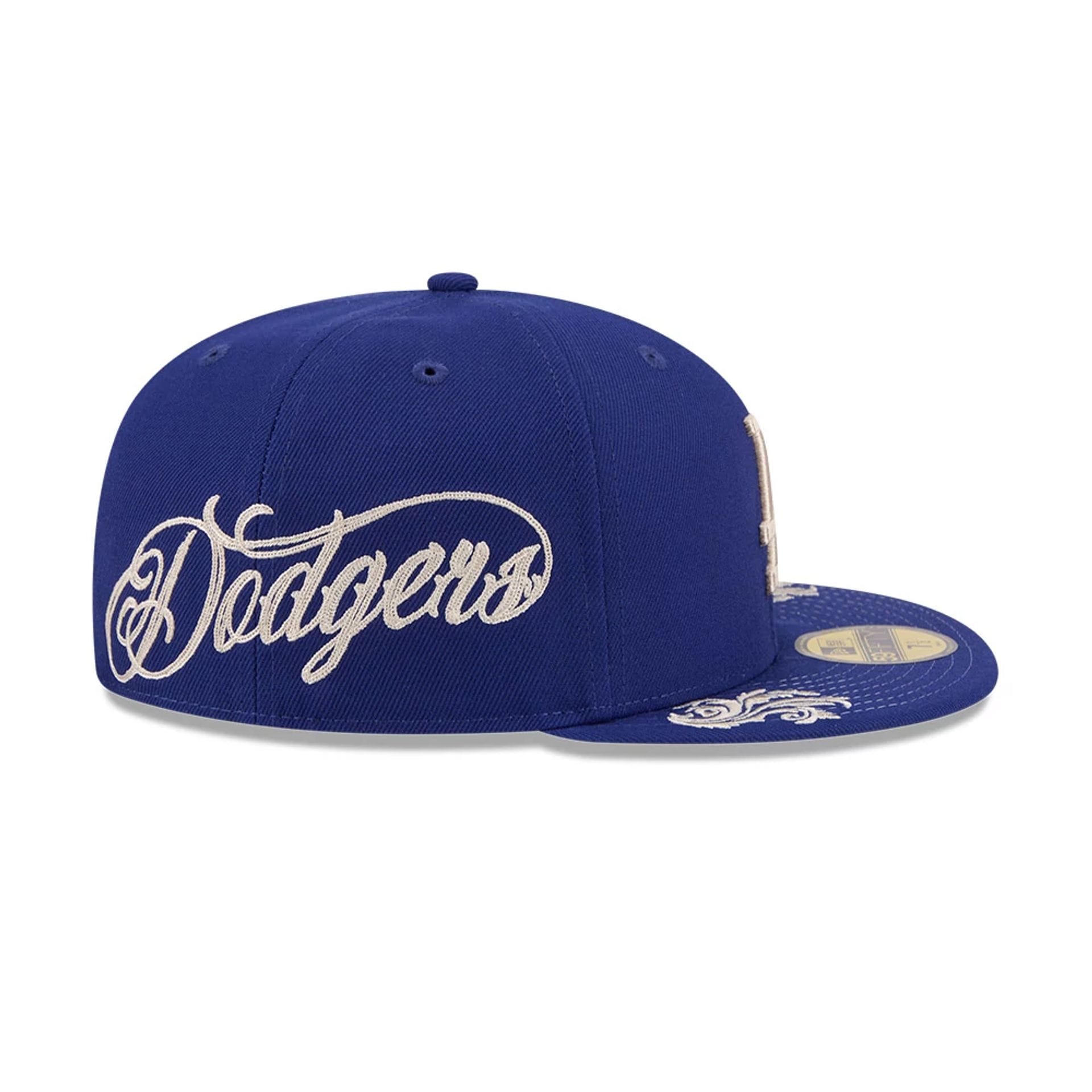 LA Dodgers MLB Script Dark Blue 59FIFTY Fitted Cap