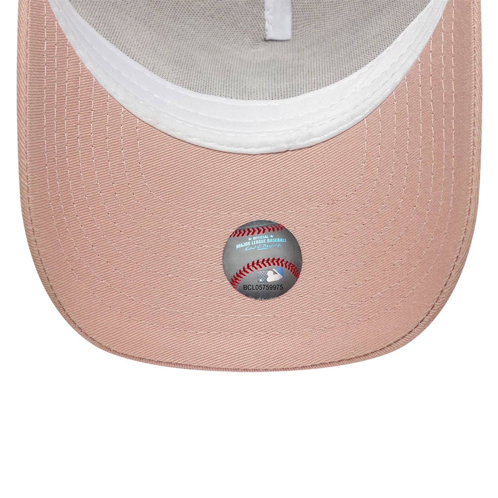 New York Yankees Youth MLB League Essential Pastel Pink 9FORTY A-Frame Trucker Adjustable Cap