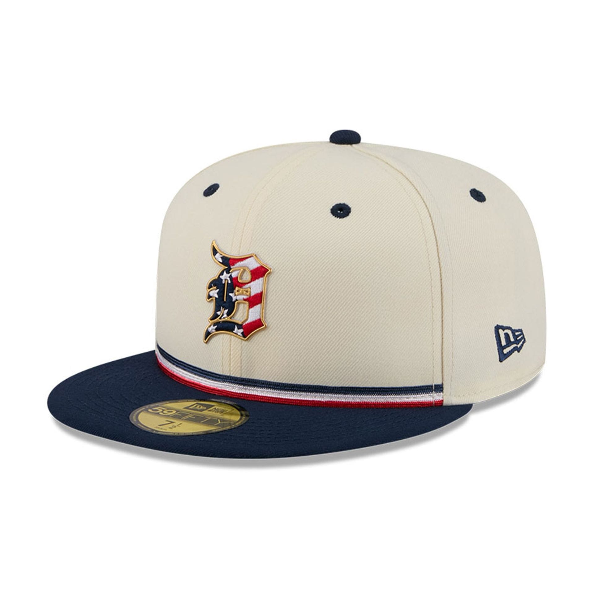 Detroit Tigers MLB 4th Of July 2026 Cream 59FIFTY Fitted Cap