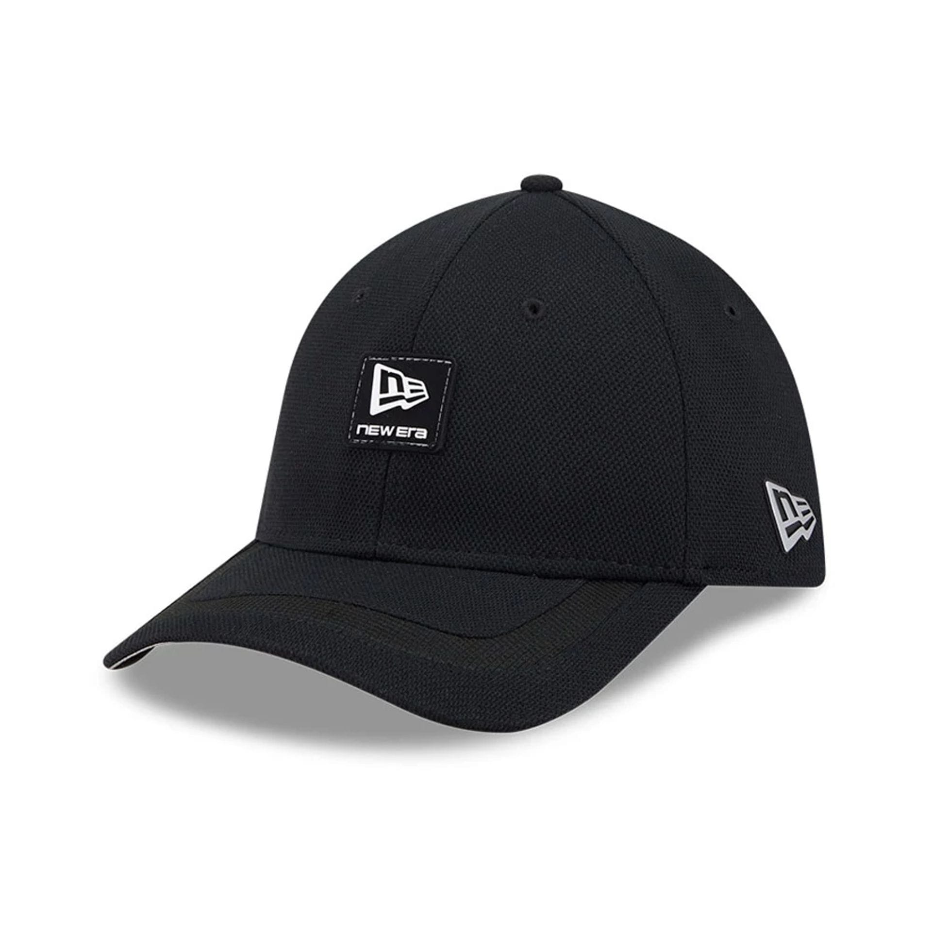 New Era Golf Rubber Patch Black 39THIRTY M-Crown Stretch Fit Cap