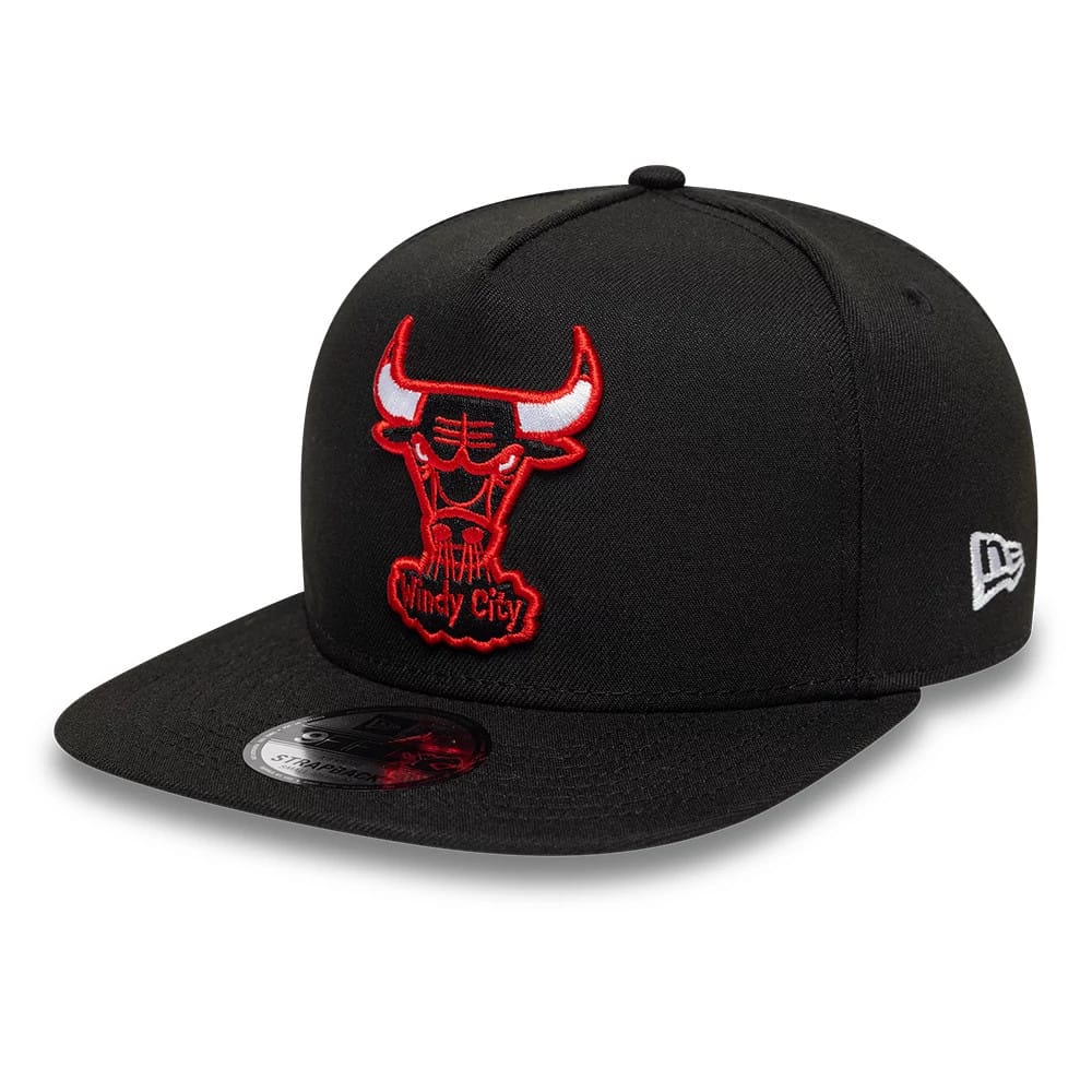 Chicago Bulls NBA Hardwood Classic Black 9FIFTY A-Frame Snapback Adjustable Cap