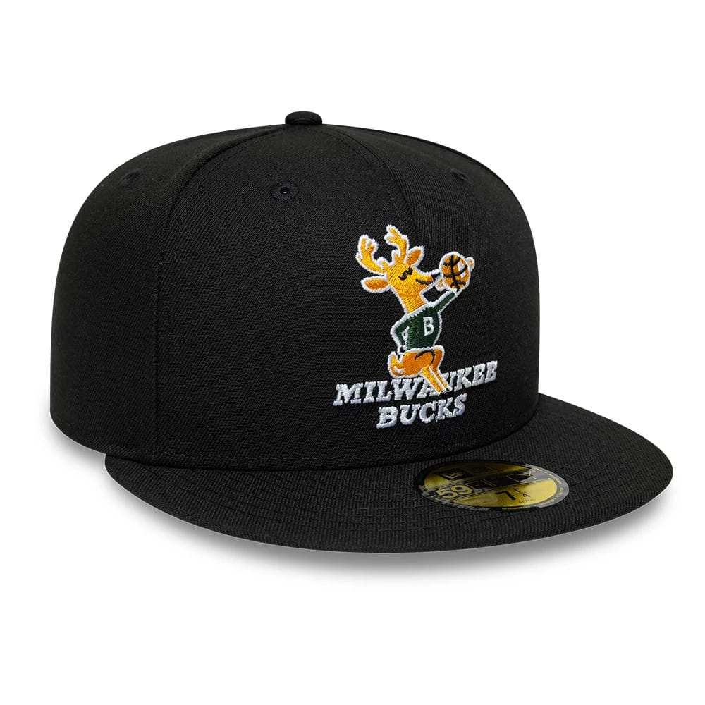 Milwaukee Bucks NBA Hardwood Classic Black 59FIFTY Fitted Cap