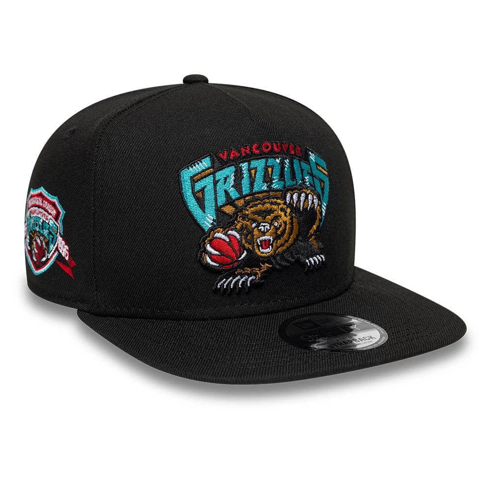 Vancouver Grizzlies NBA Hardwood Classic Black 9FIFTY A-Frame Snapback Adjustable Cap