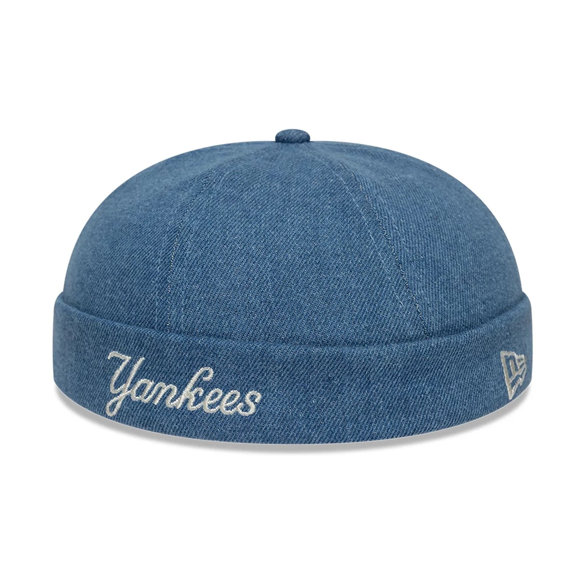 New York Yankees MLB Denim Skully Pastel Blue Docker Adjustable Cap