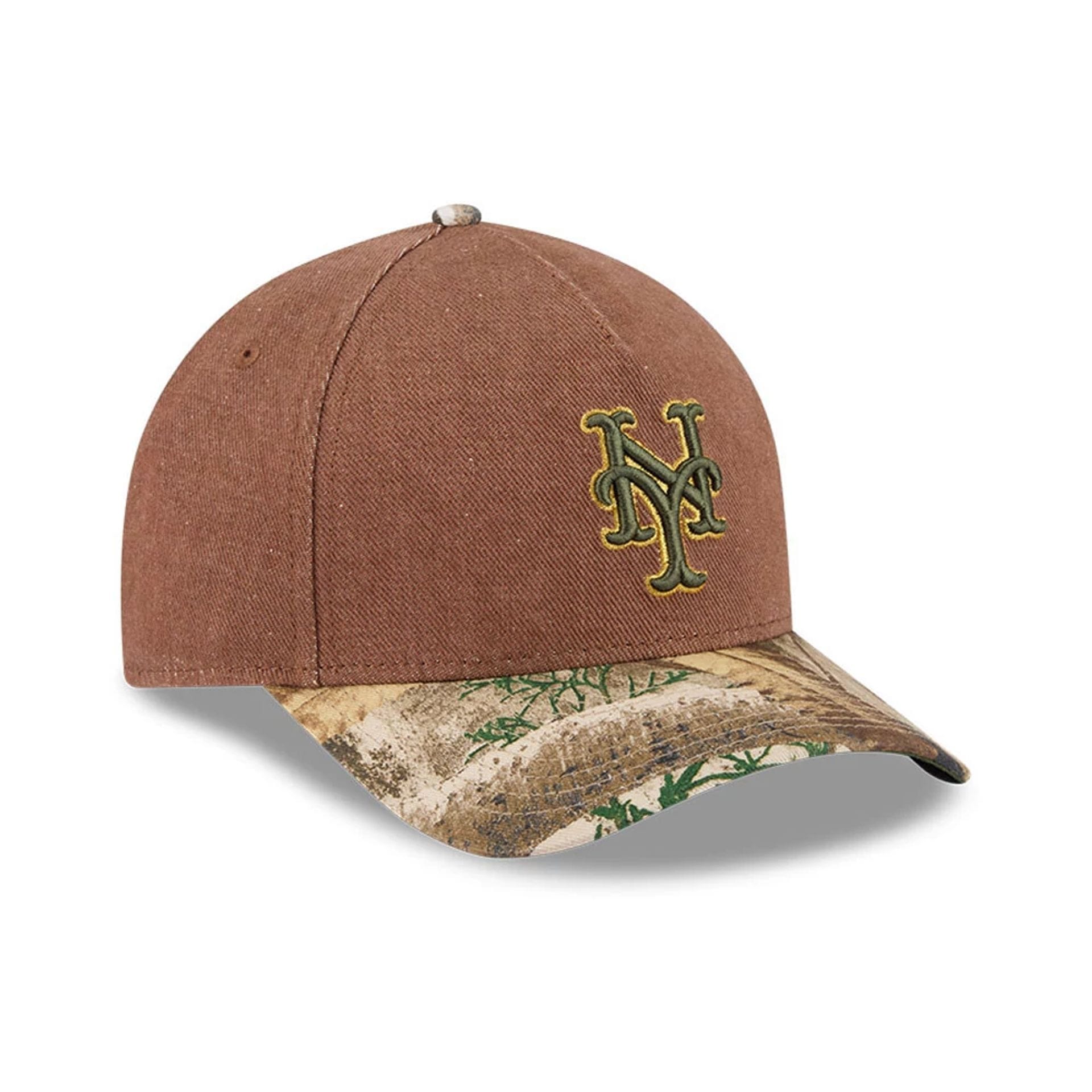 Mets MLB Cotton Twill Dark Beige 9FORTY M-Crown A-Frame Adjustable Cap