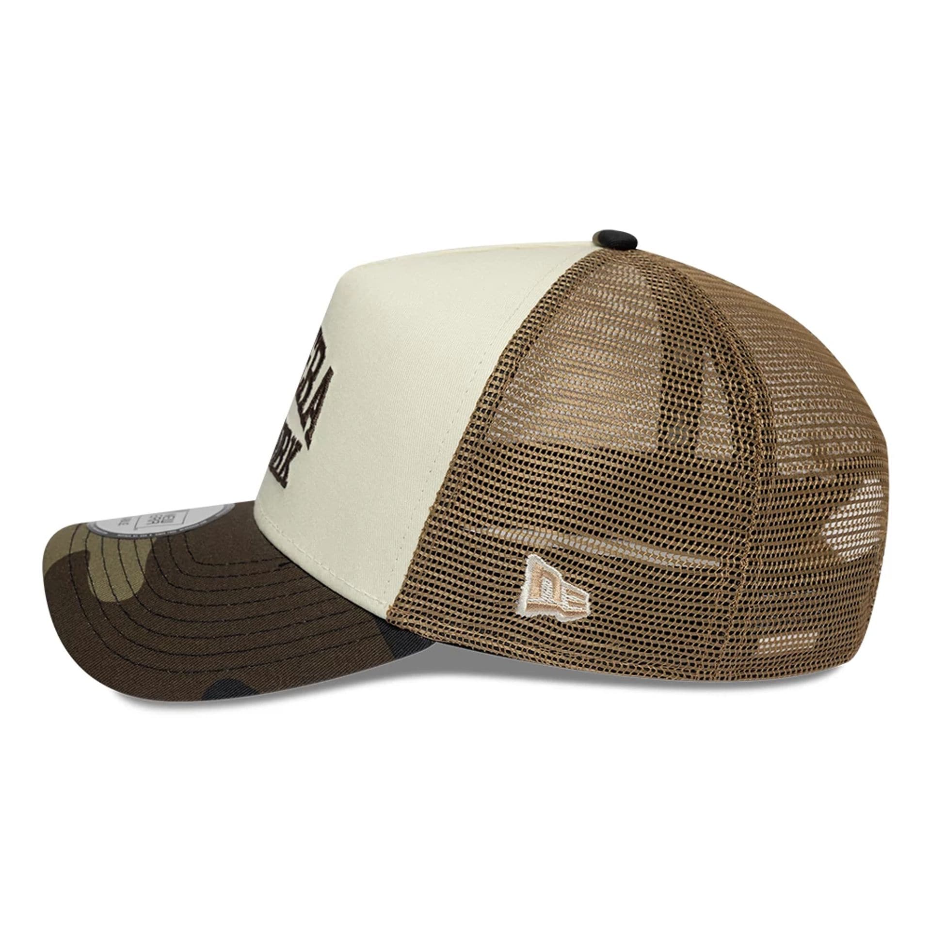 New Era Collegiate Beige 9FORTY A-Frame Trucker Adjustable Cap