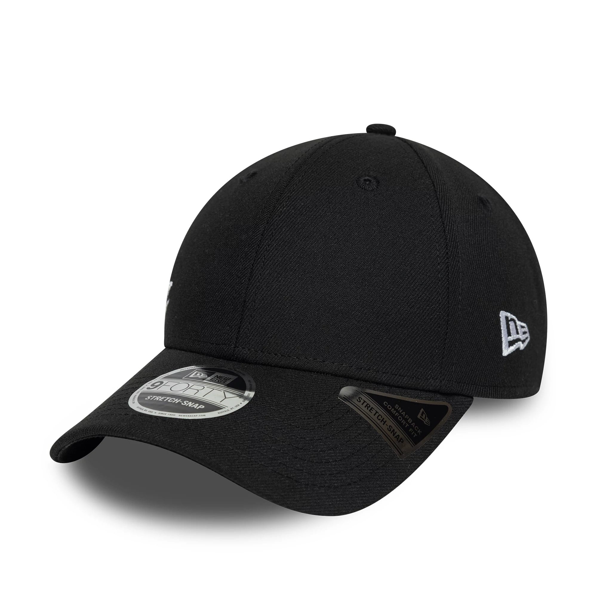 New Era Big Script Black 9FORTY Stretch Snap Adjustable Cap