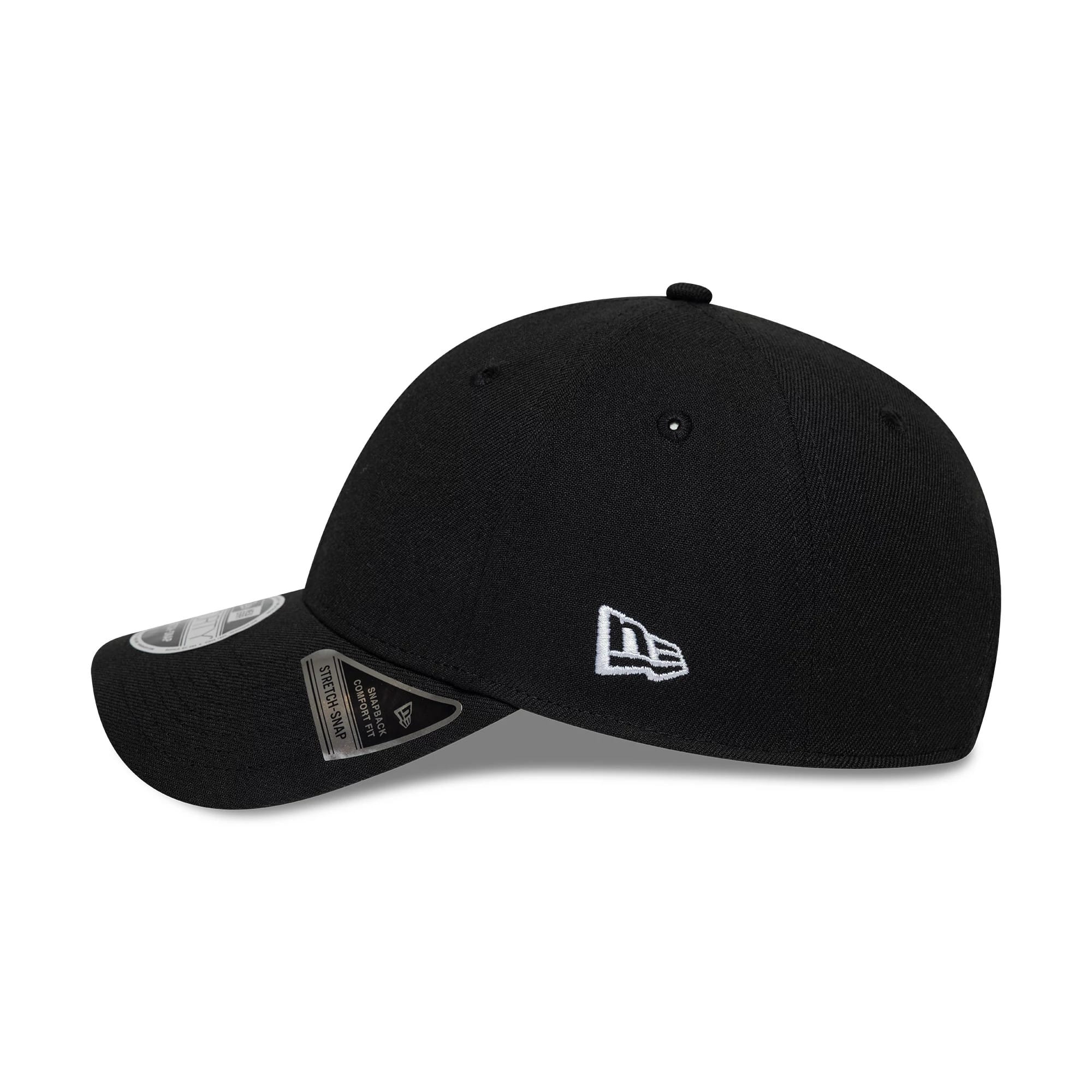 New Era Big Script Black 9FORTY Stretch Snap Adjustable Cap