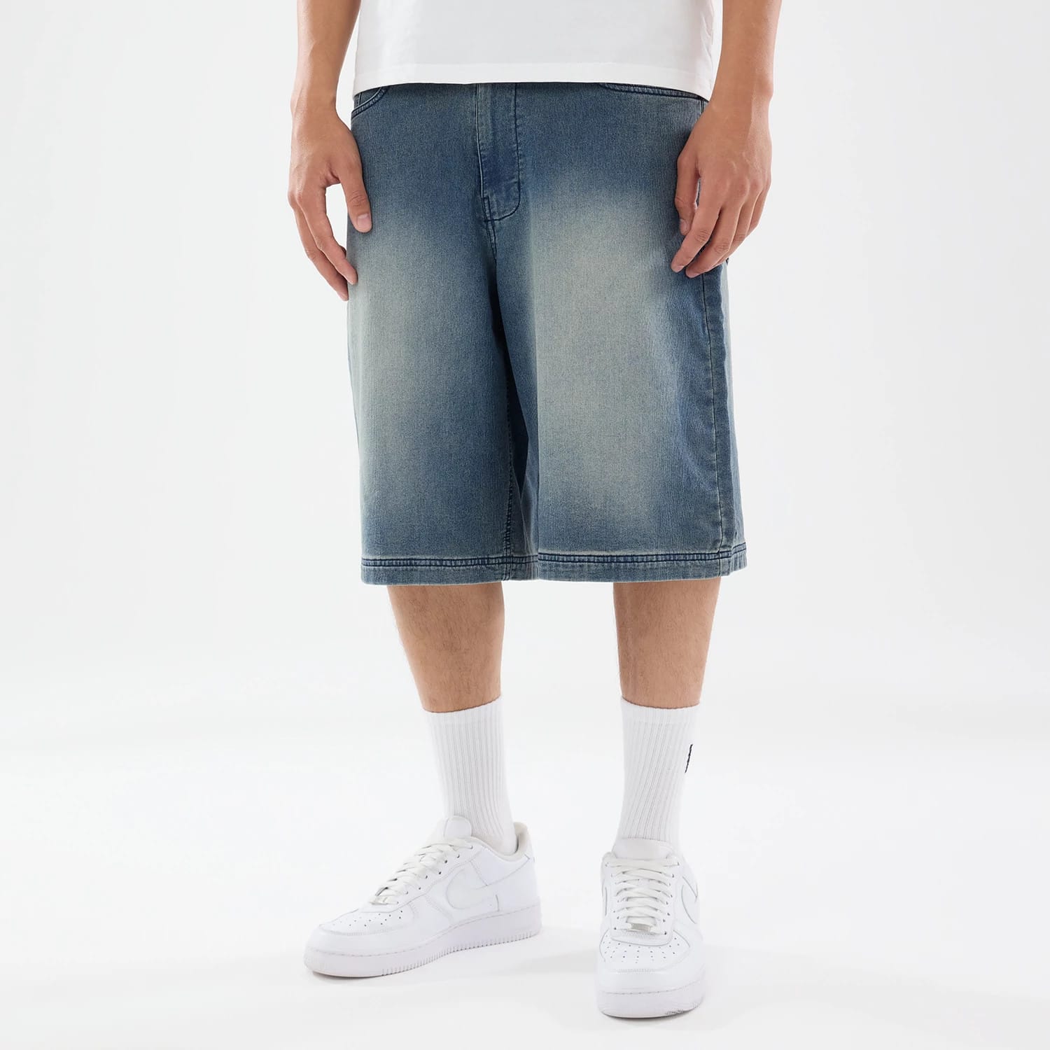New Era Washed Blue Bermuda Shorts
