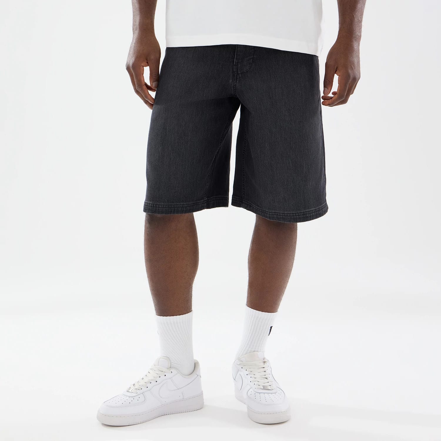 New Era Washed Black Bermuda Shorts