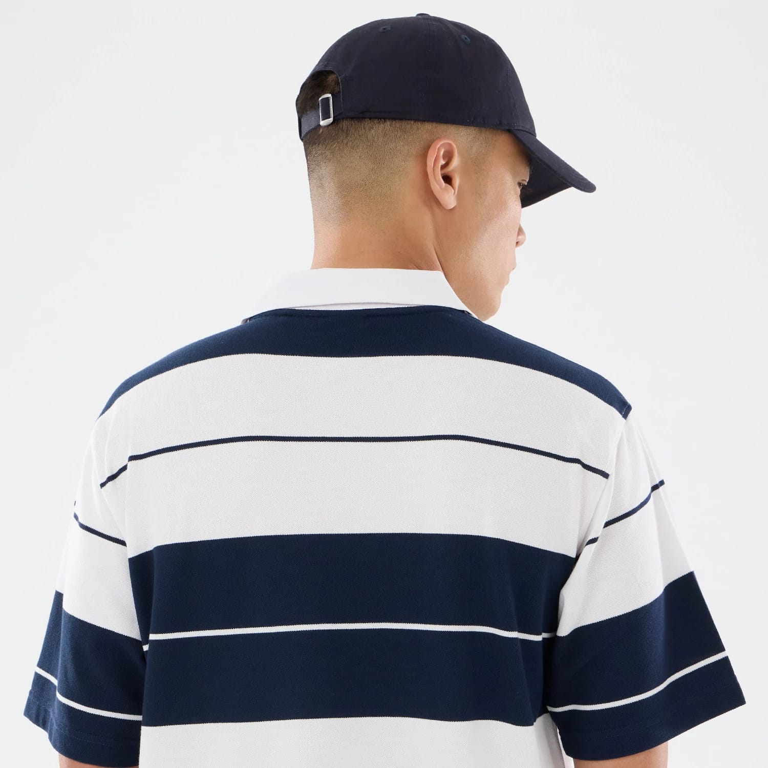 New Era Stripe White Polo T-Shirt
