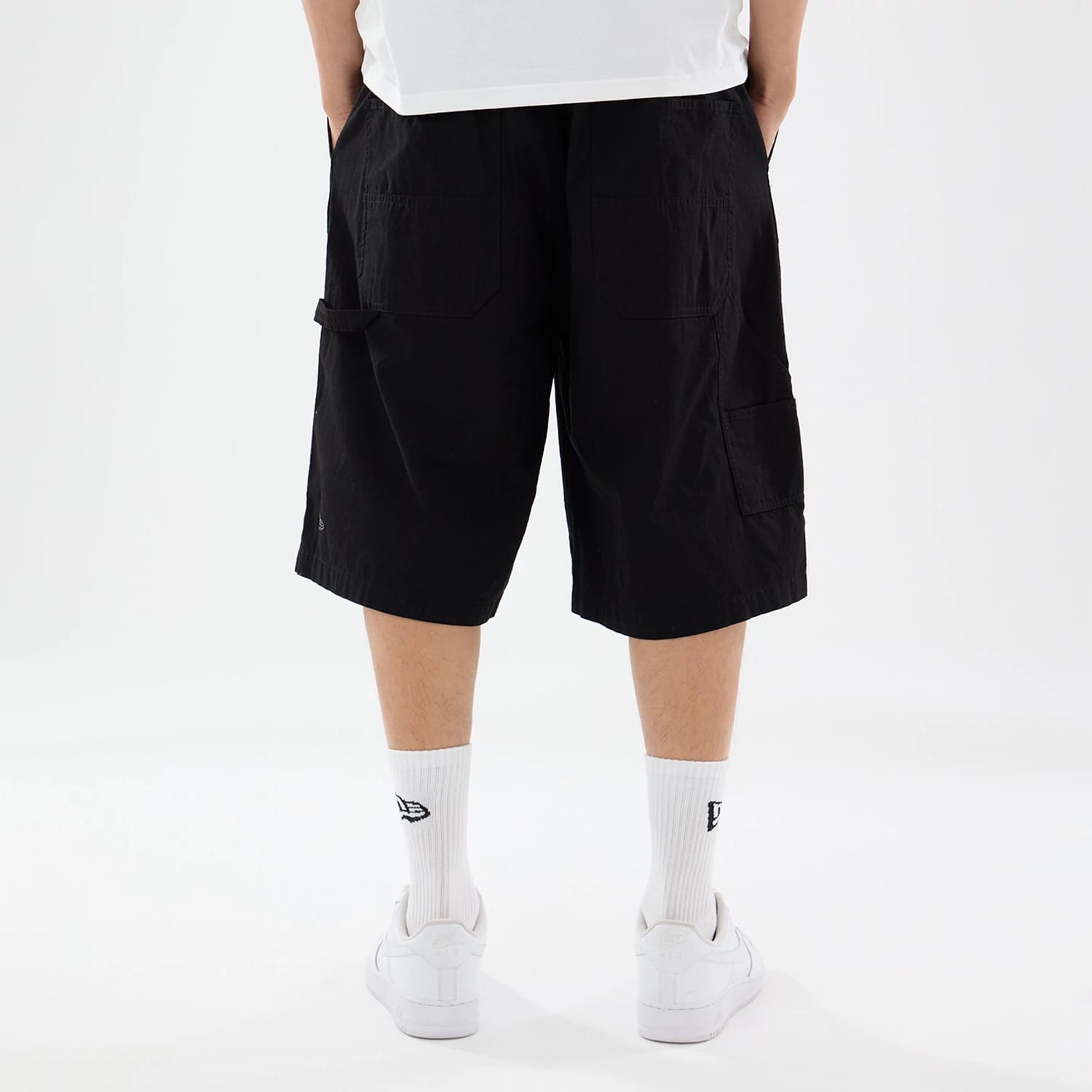 New Era Canvas Black Bermuda Shorts
