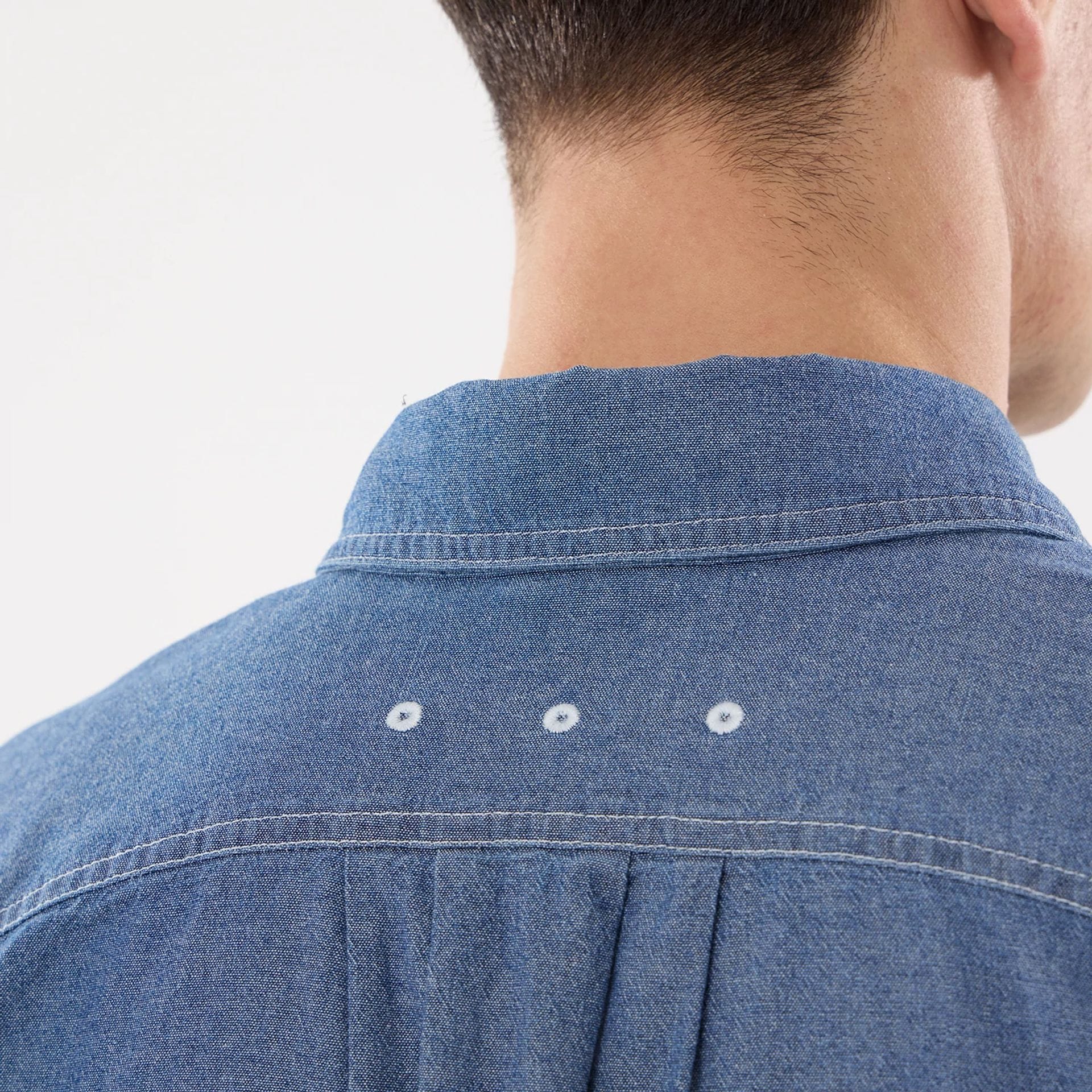 New Era Originators Chambray Dark Blue Short Sleeve Shirt
