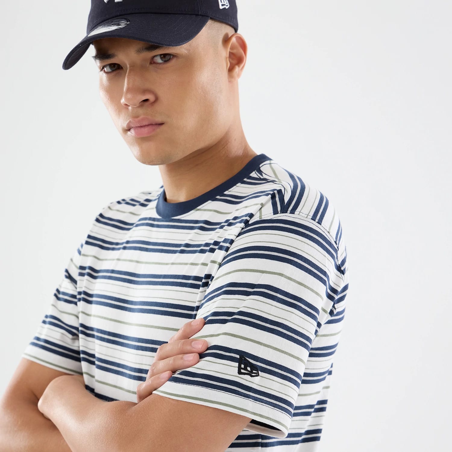 New Era Boarder Stripe White T-Shirt