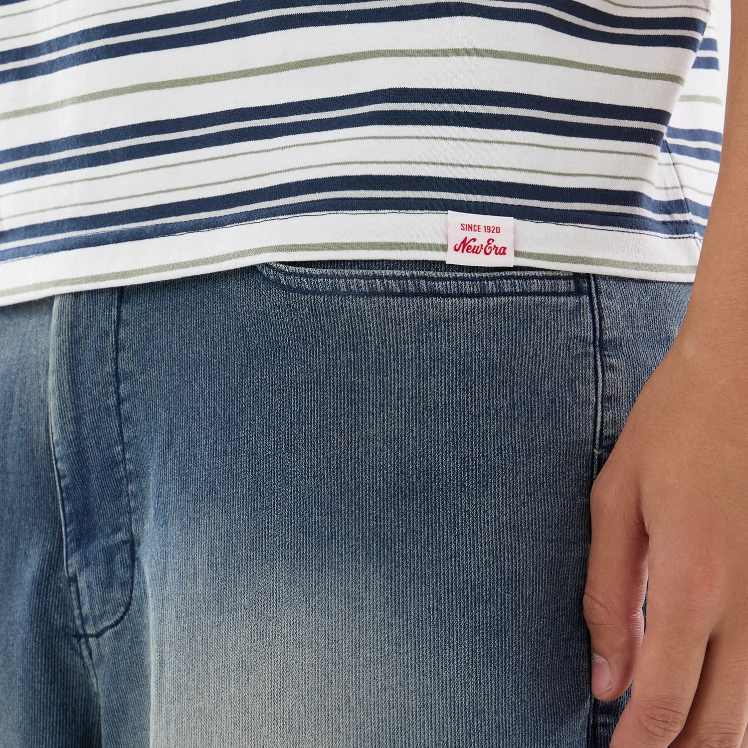 New Era Boarder Stripe White T-Shirt
