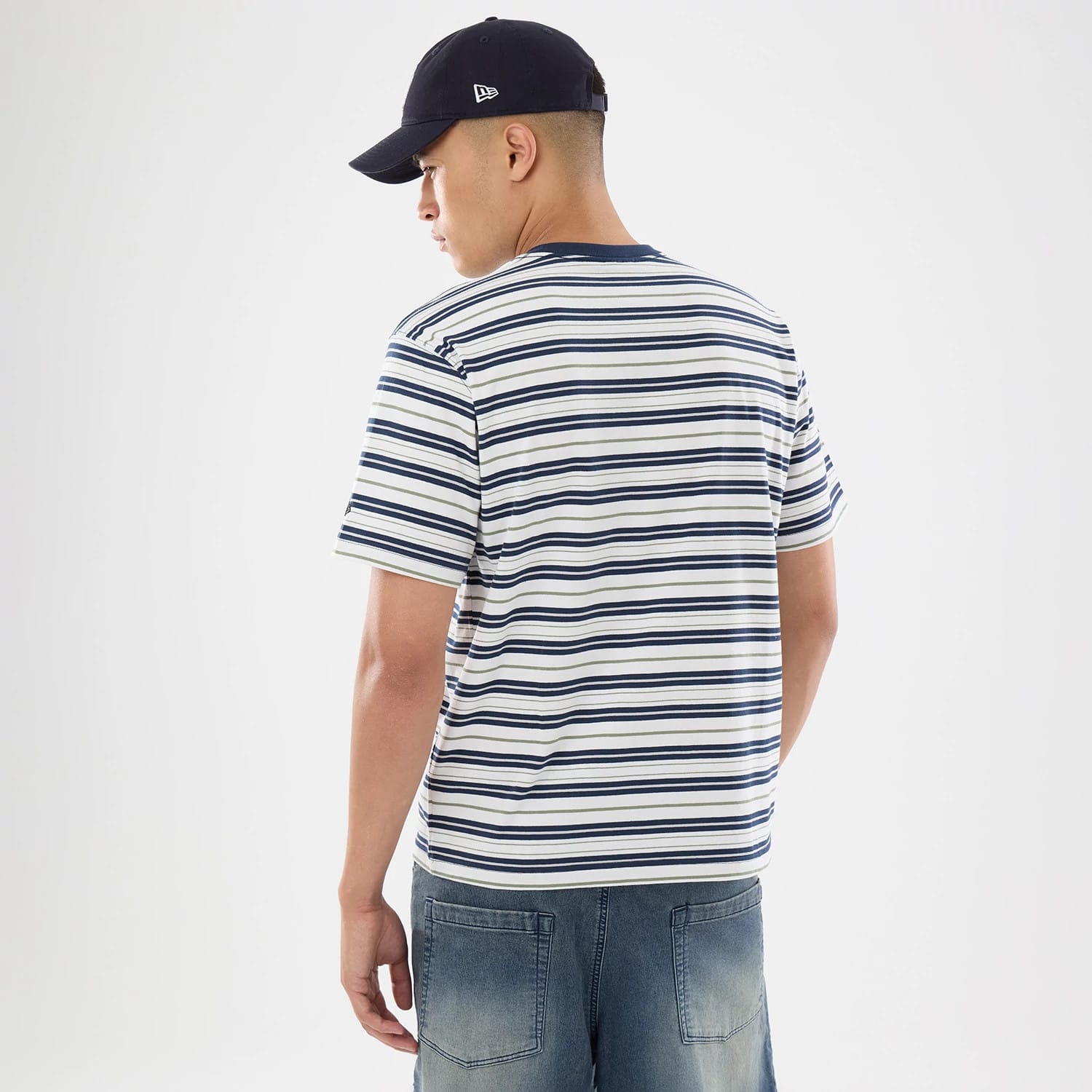 New Era Boarder Stripe White T-Shirt