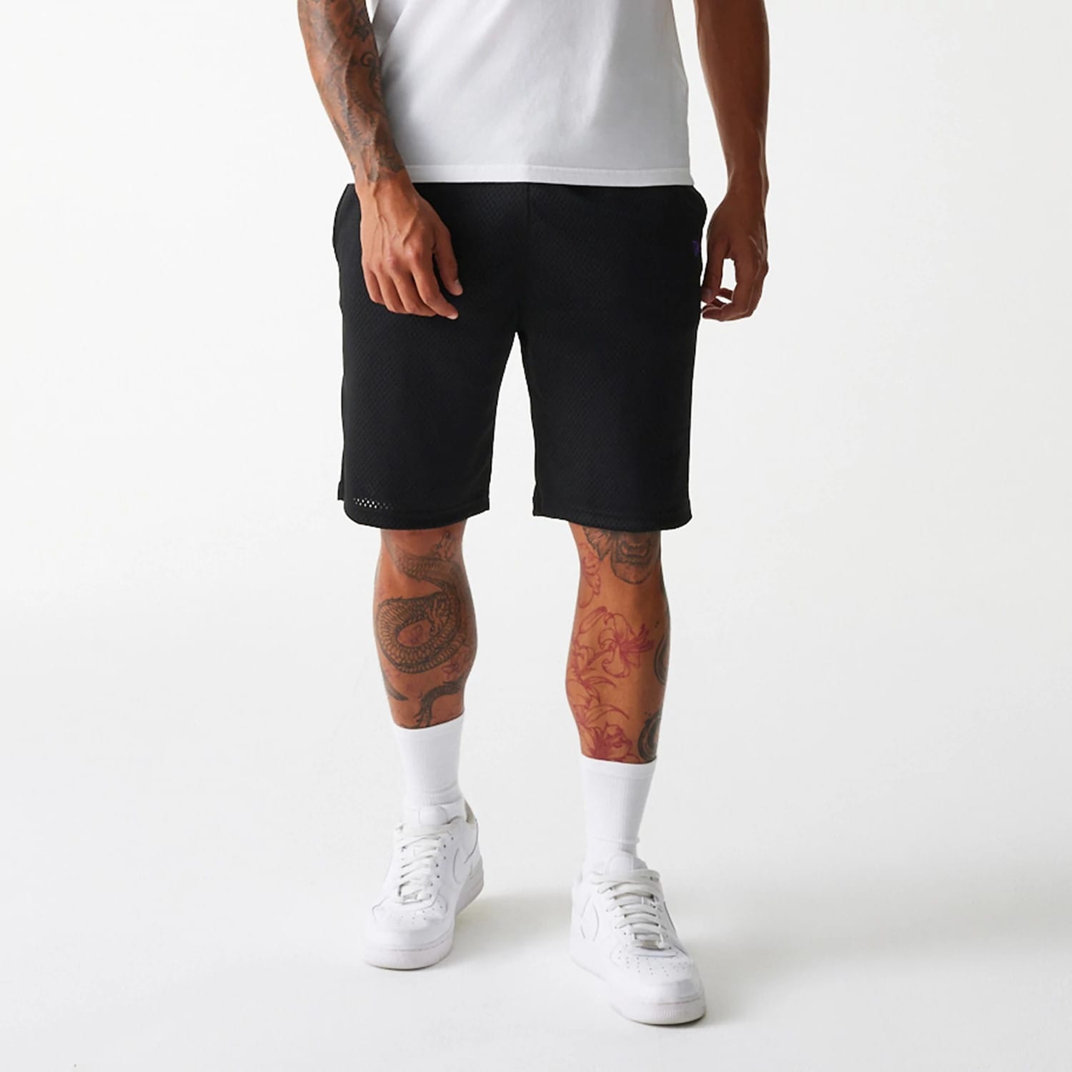 New Era Black Mesh Shorts