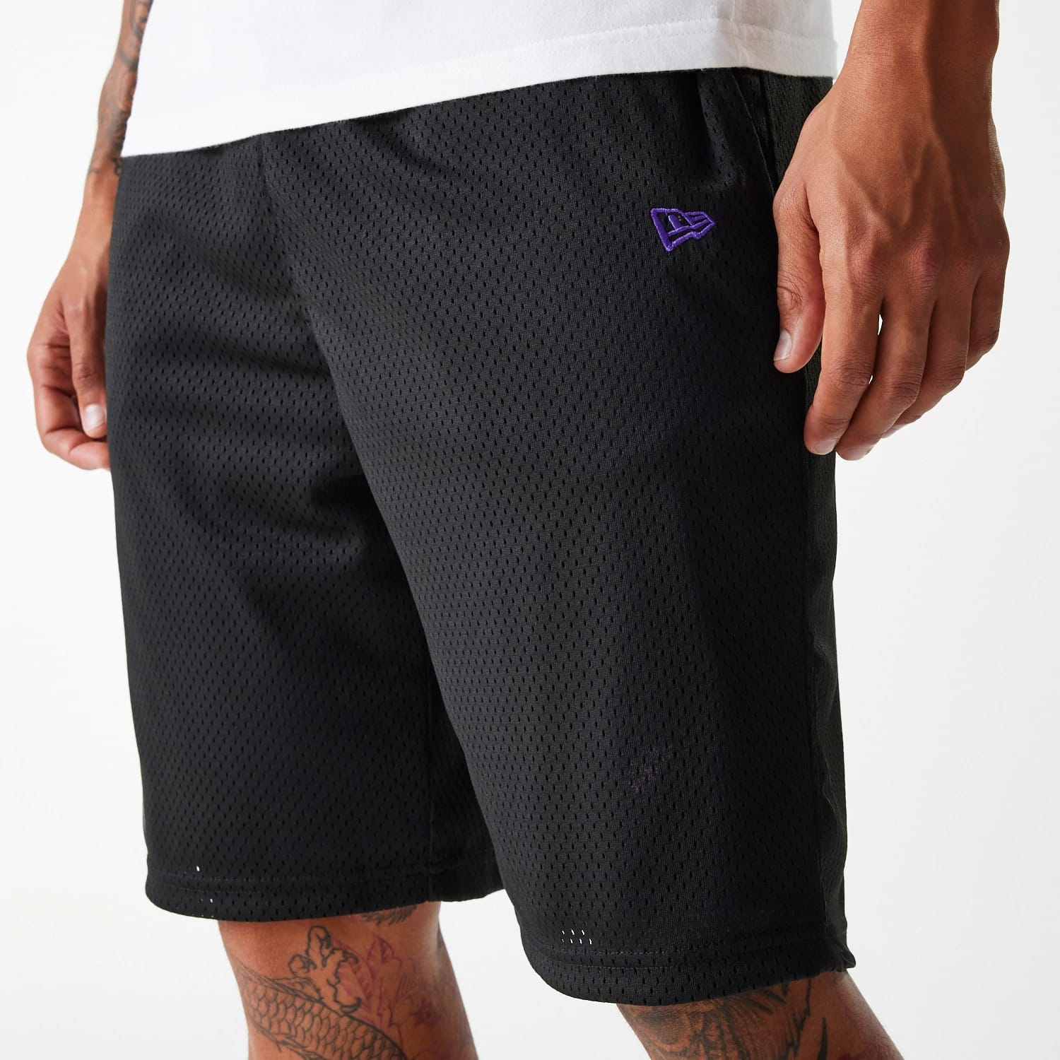 New Era Black Mesh Shorts