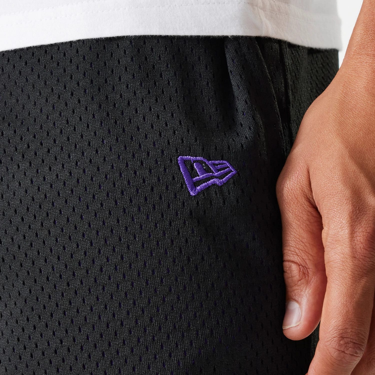 New Era Black Mesh Shorts