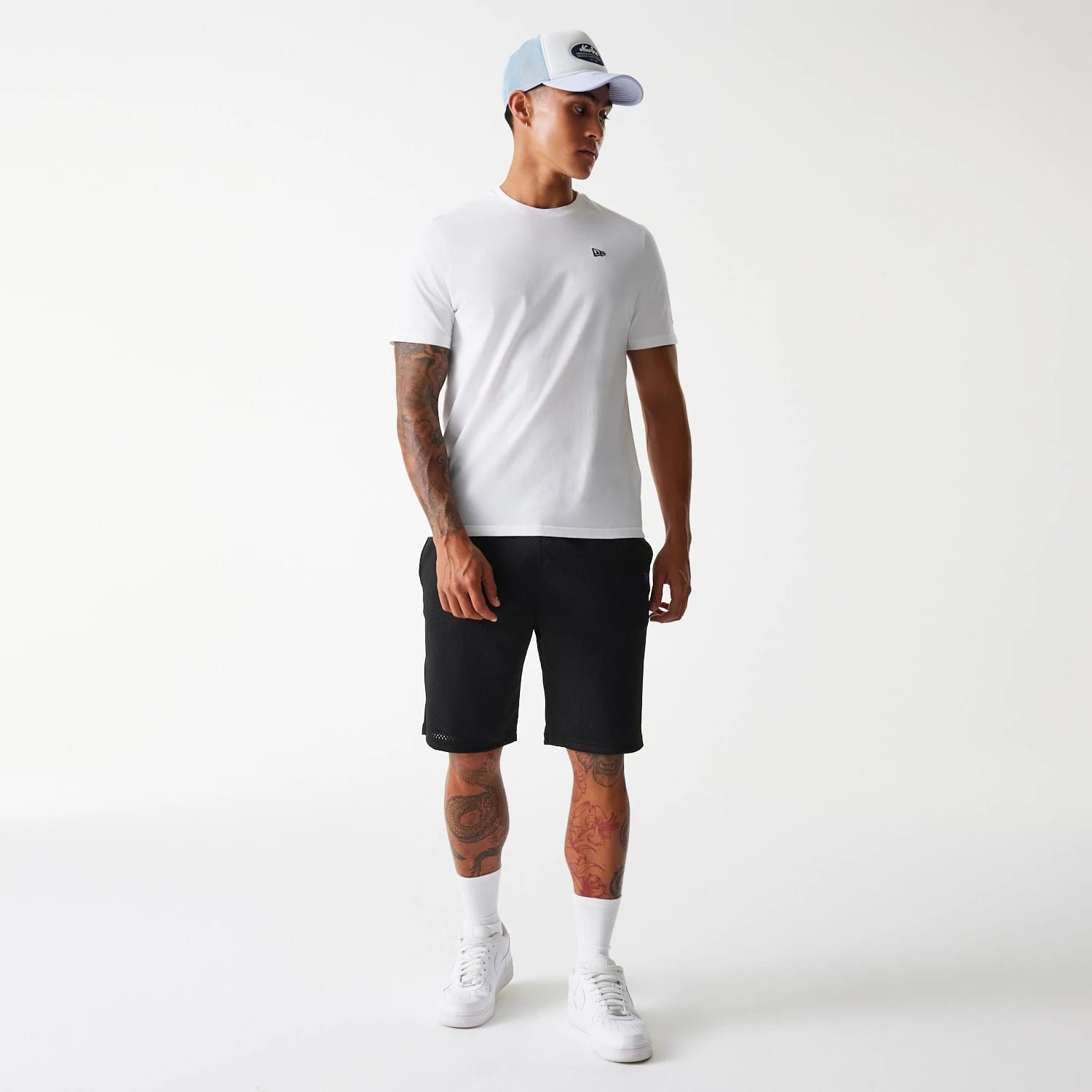 New Era Black Mesh Shorts