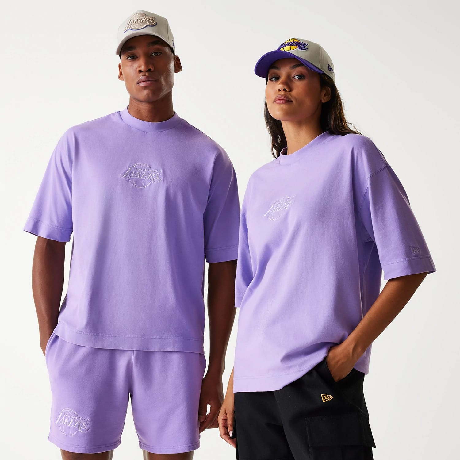 LA Lakers NBA Washed Purple Box T-Shirt