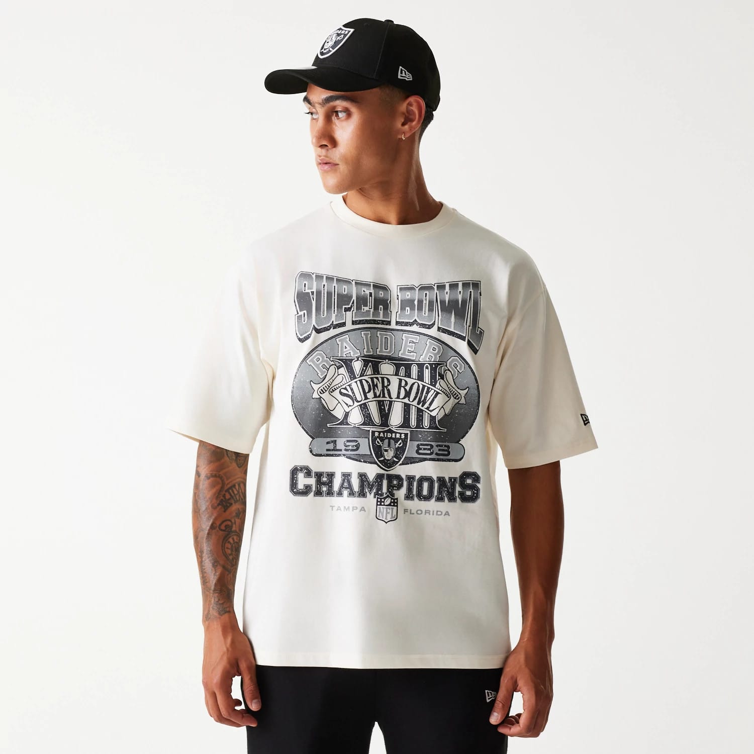 Las Vegas Raiders NFL Super Bowl Open White Oversized T-Shirt