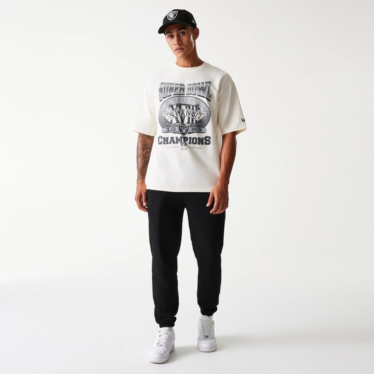 Las Vegas Raiders NFL Super Bowl Open White Oversized T-Shirt