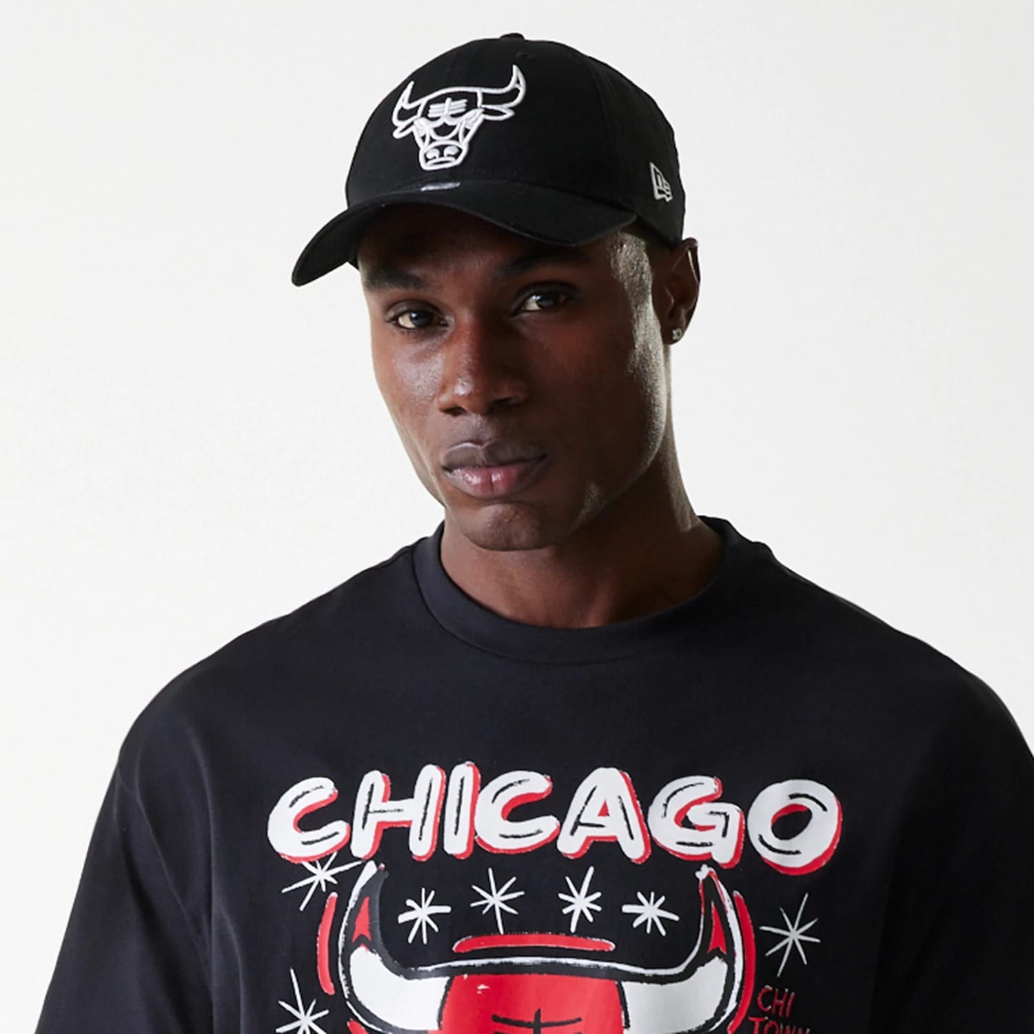 Chicago Bulls NBA Graphic Black Oversized T-Shirt
