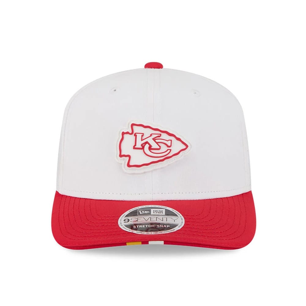 Kansas City Chiefs NFL Training 2025 White 9SEVENTY Stretch Snap Adjustable Cap