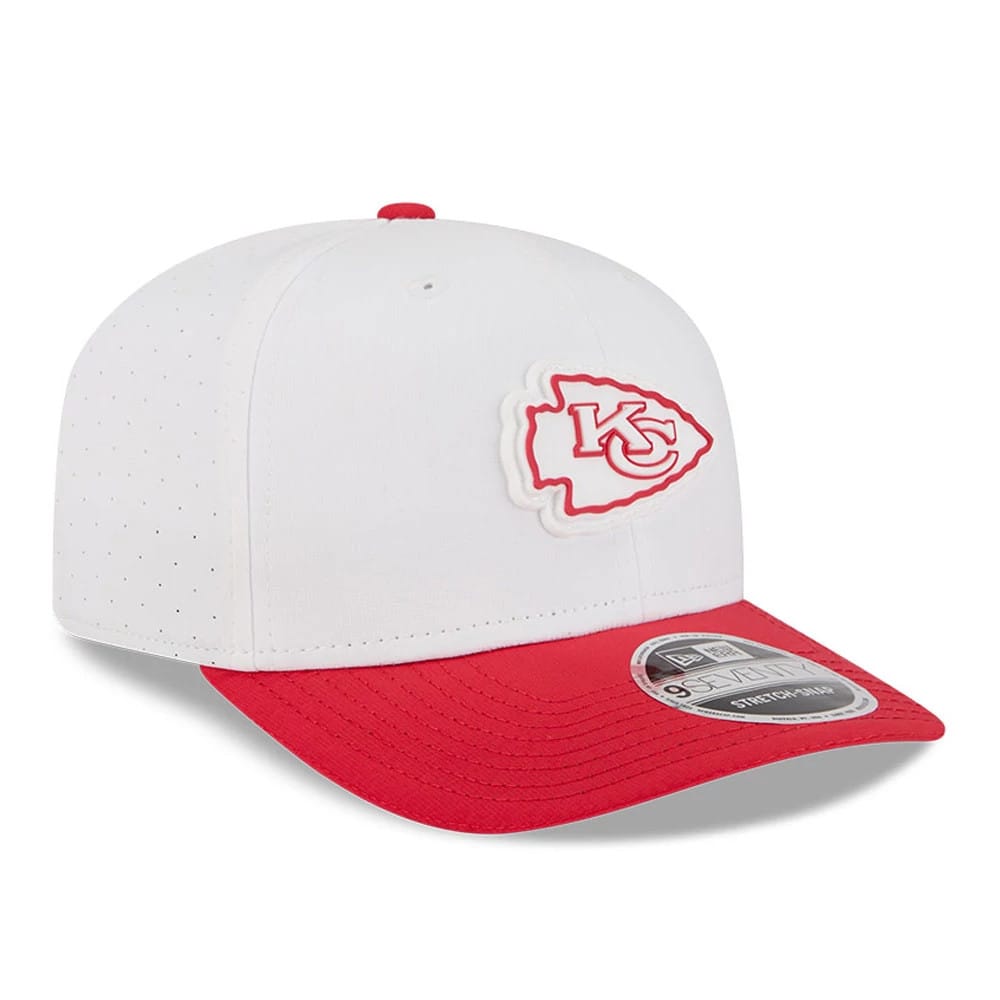 Kansas City Chiefs NFL Training 2025 White 9SEVENTY Stretch Snap Adjustable Cap