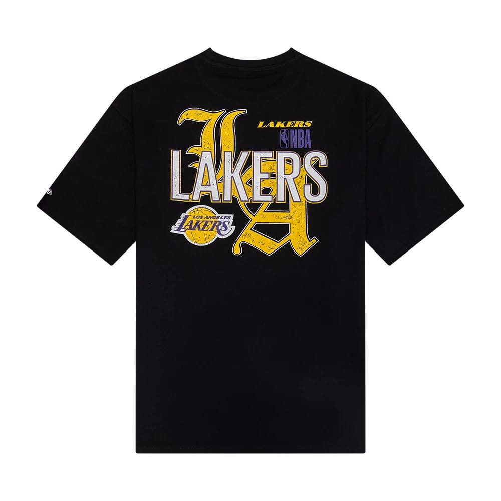 LA Lakers NBA Font Graphic Black Oversized T-Shirt