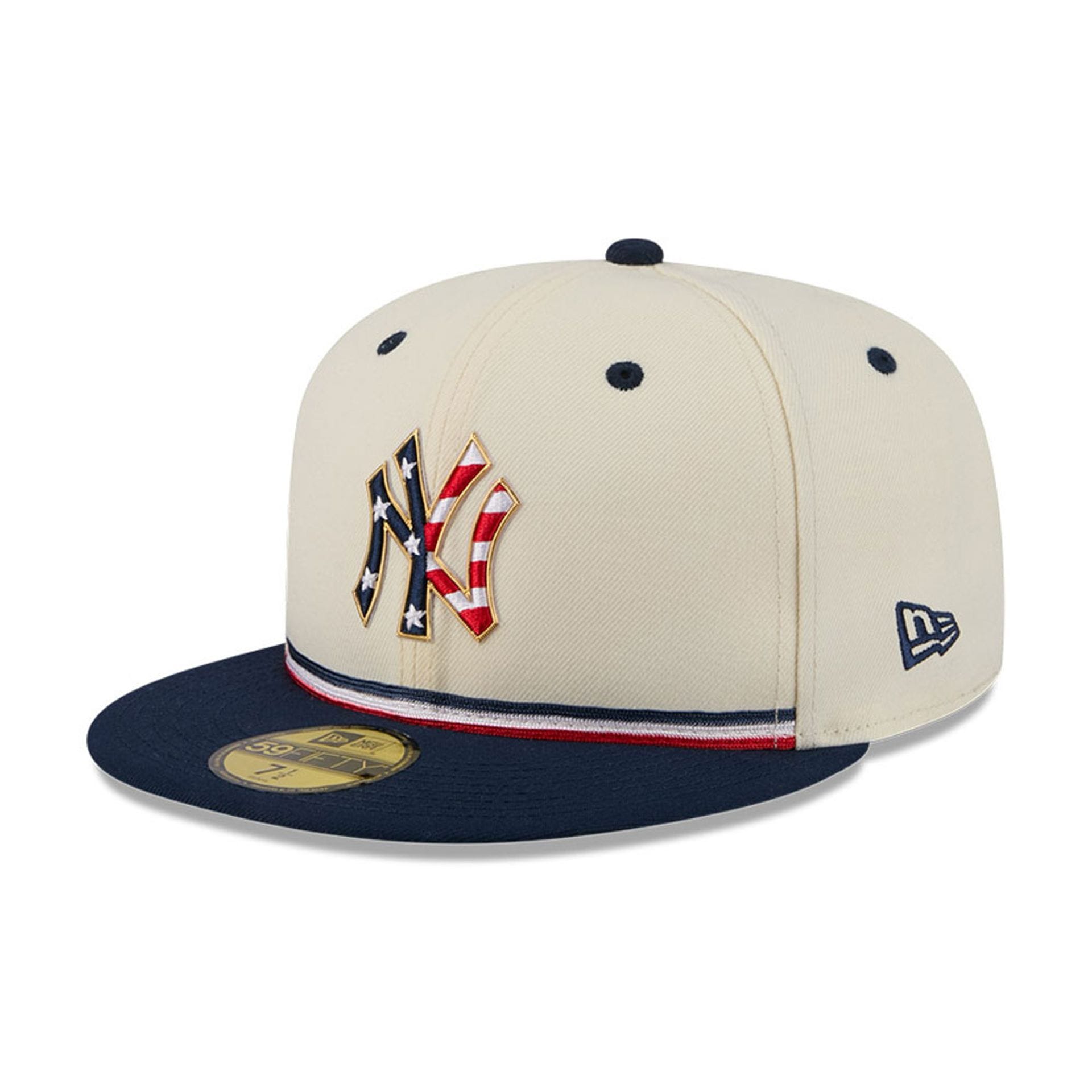 New York Yankees MLB 4th Of July 2026 Cream 59FIFTY Fitted Cap