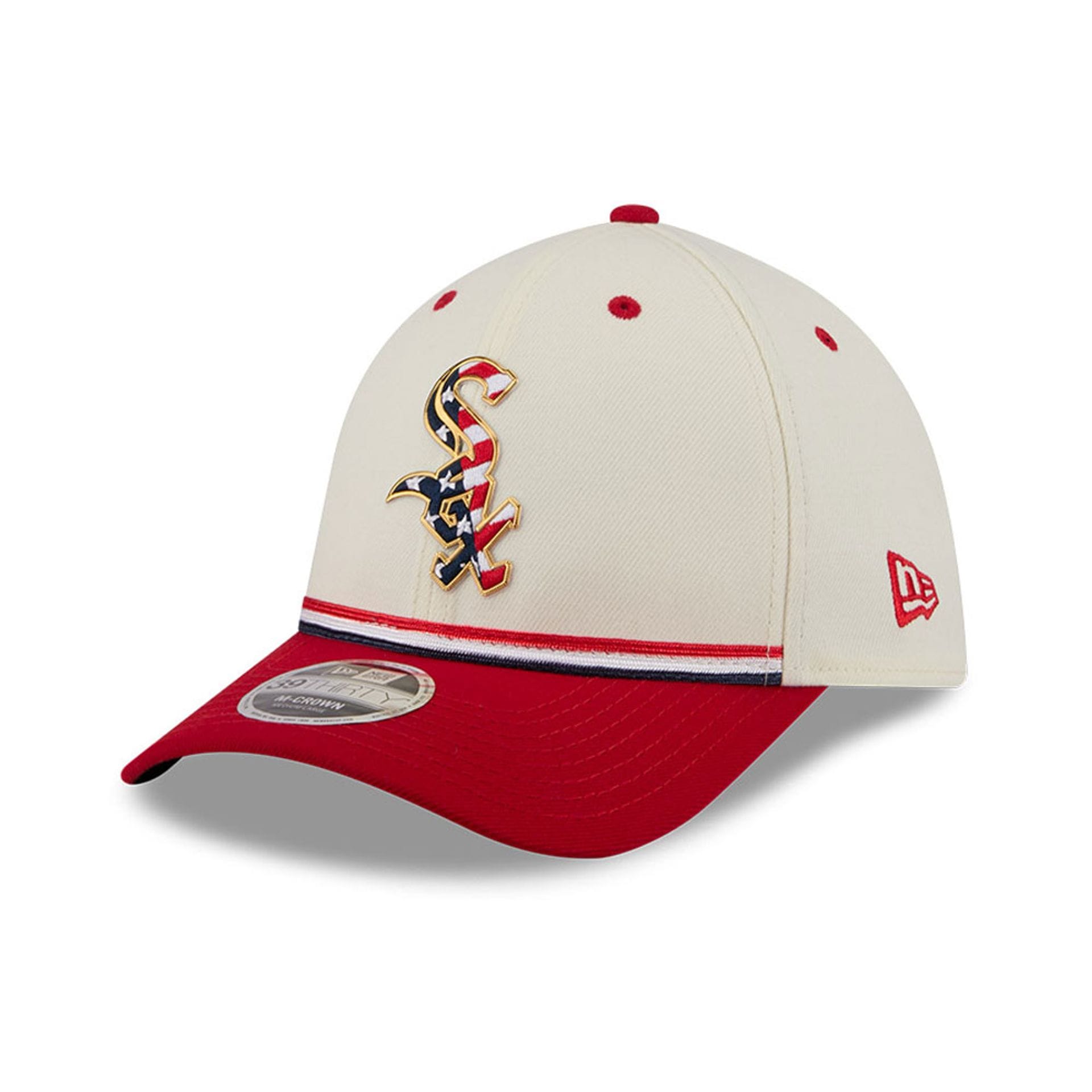 White Sox MLB 4th Of July 2026 Cream 39THIRTY M-Crown Stretch Fit Cap