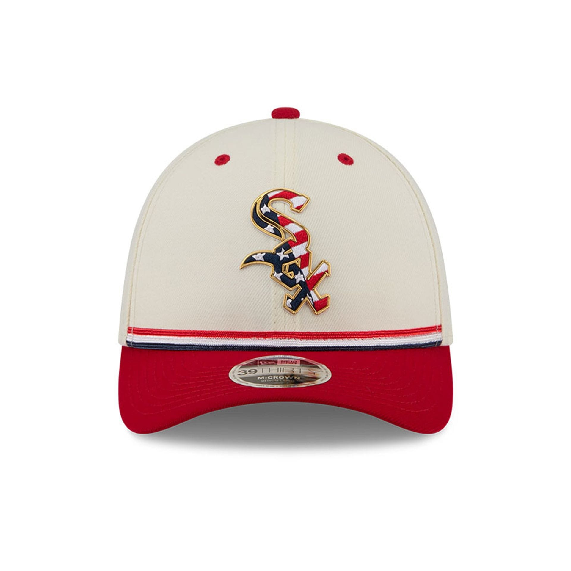White Sox MLB 4th Of July 2026 Cream 39THIRTY M-Crown Stretch Fit Cap